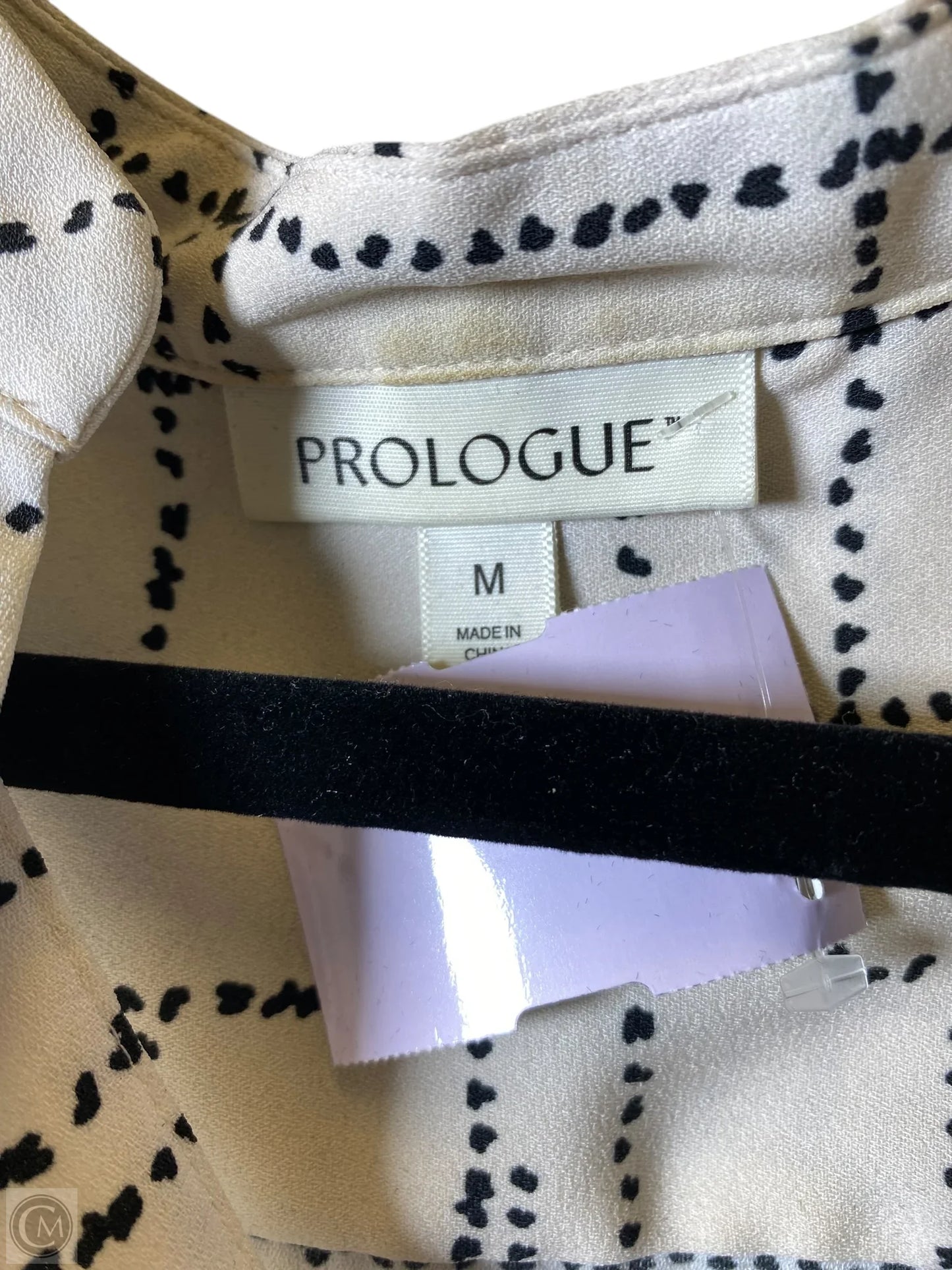 Top Long Sleeve By Prologue In Black & White, Size: M