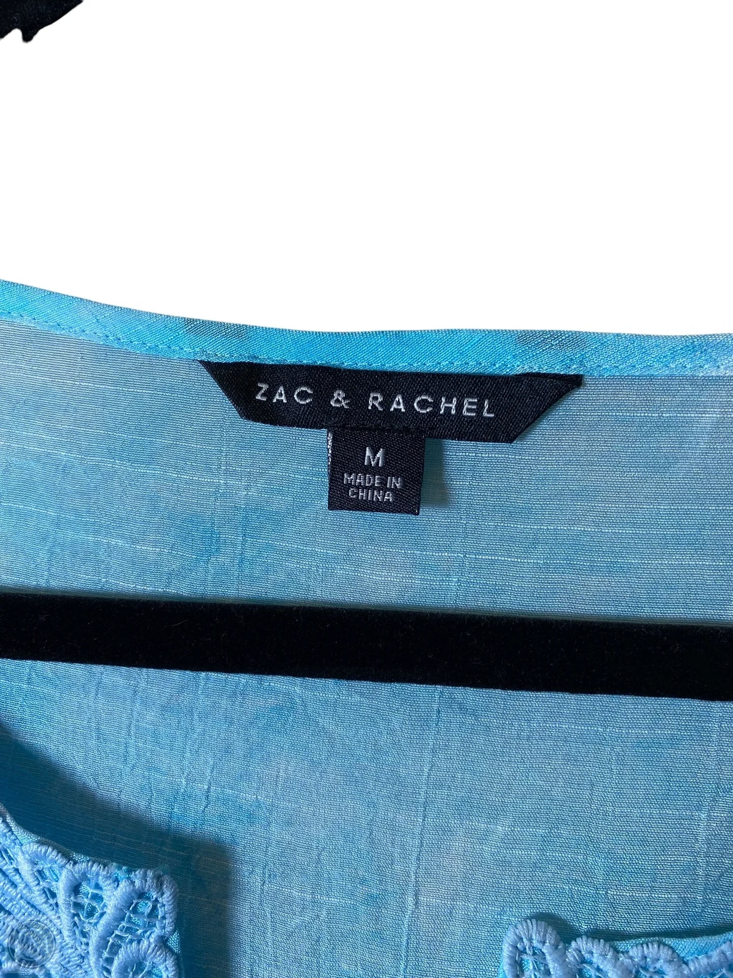 Top Long Sleeve By Zac And Rachel In Aqua, Size: M