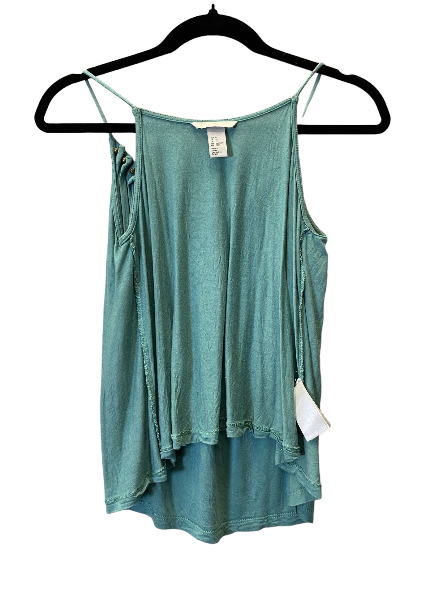 Green Top Sleeveless H&m, Size Xs