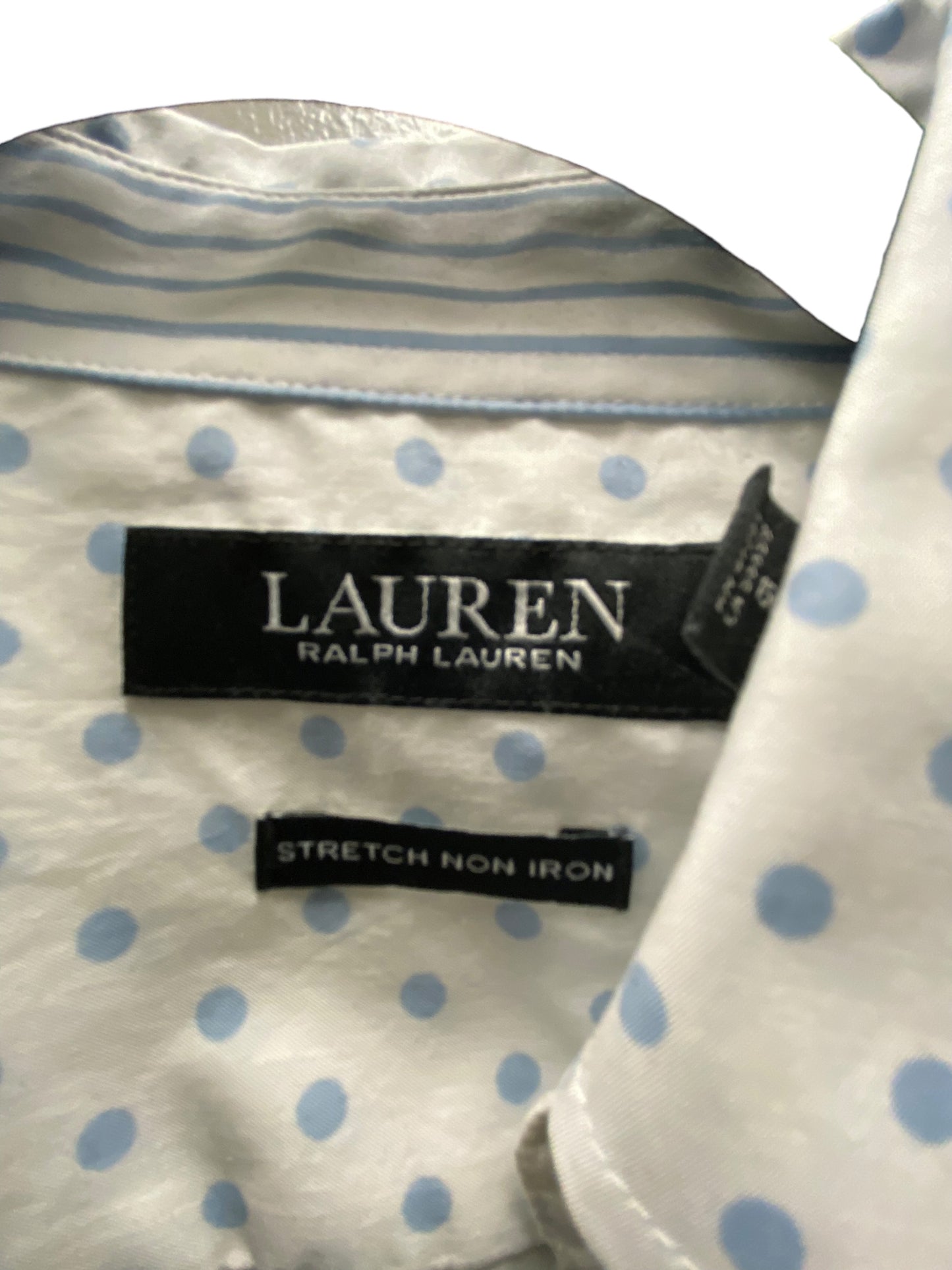 Blouse Long Sleeve By Lauren By Ralph Lauren In Polkadot Pattern, Size: Xxs