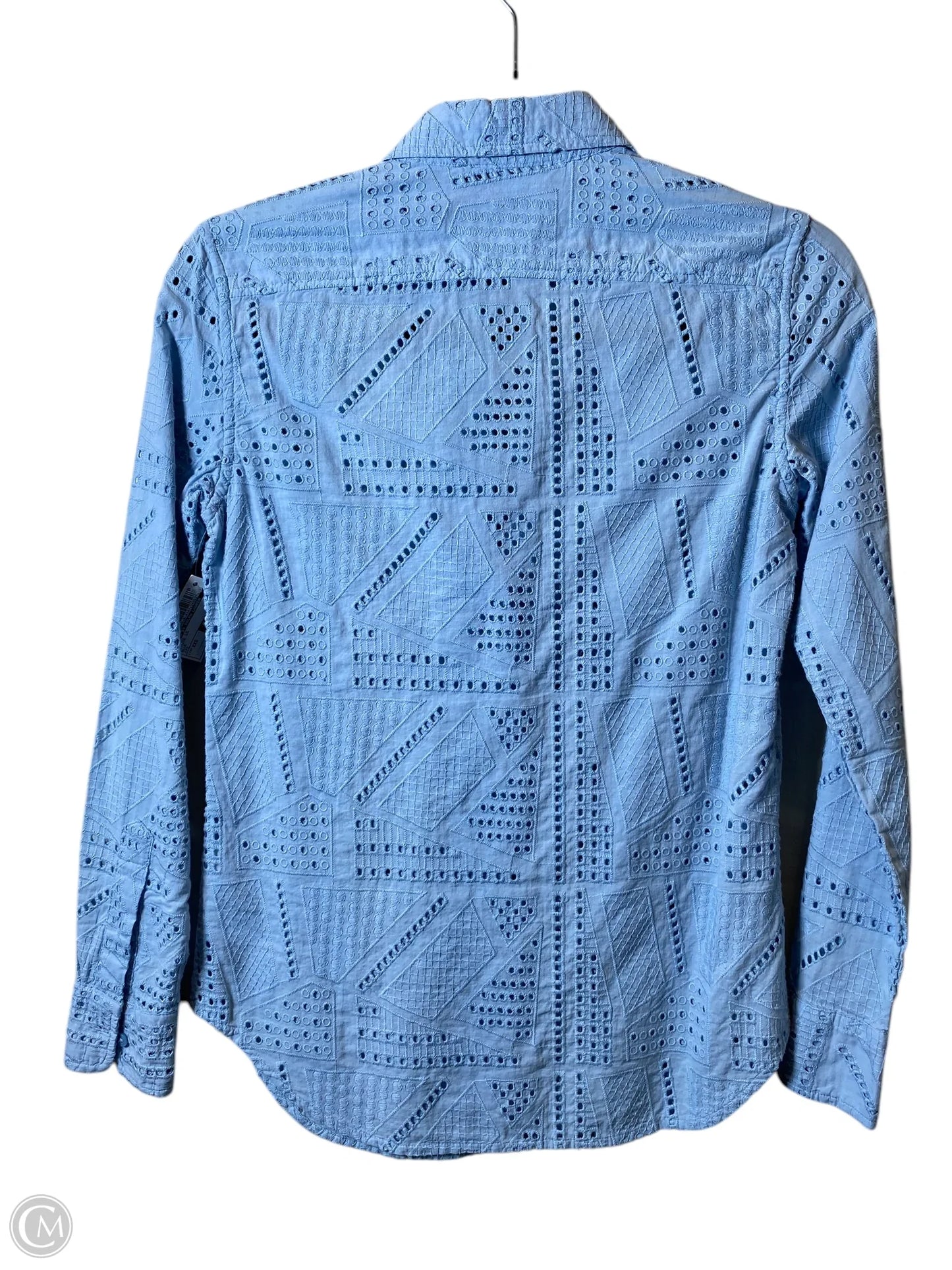 Blouse Long Sleeve By Lauren By Ralph Lauren In Blue, Size: Xxs