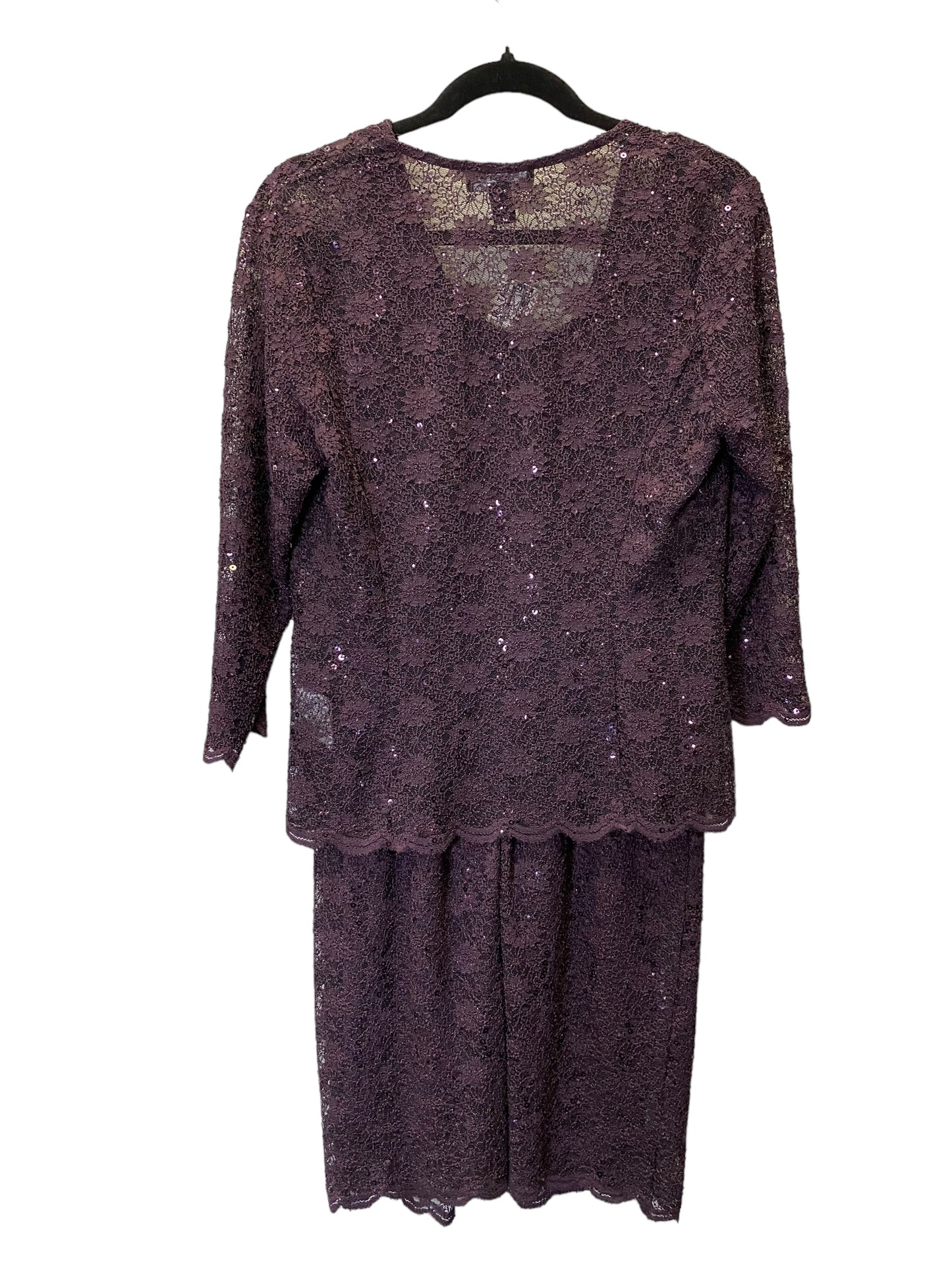 Dress Set 2pc By R And M Richards In Purple, Size: M