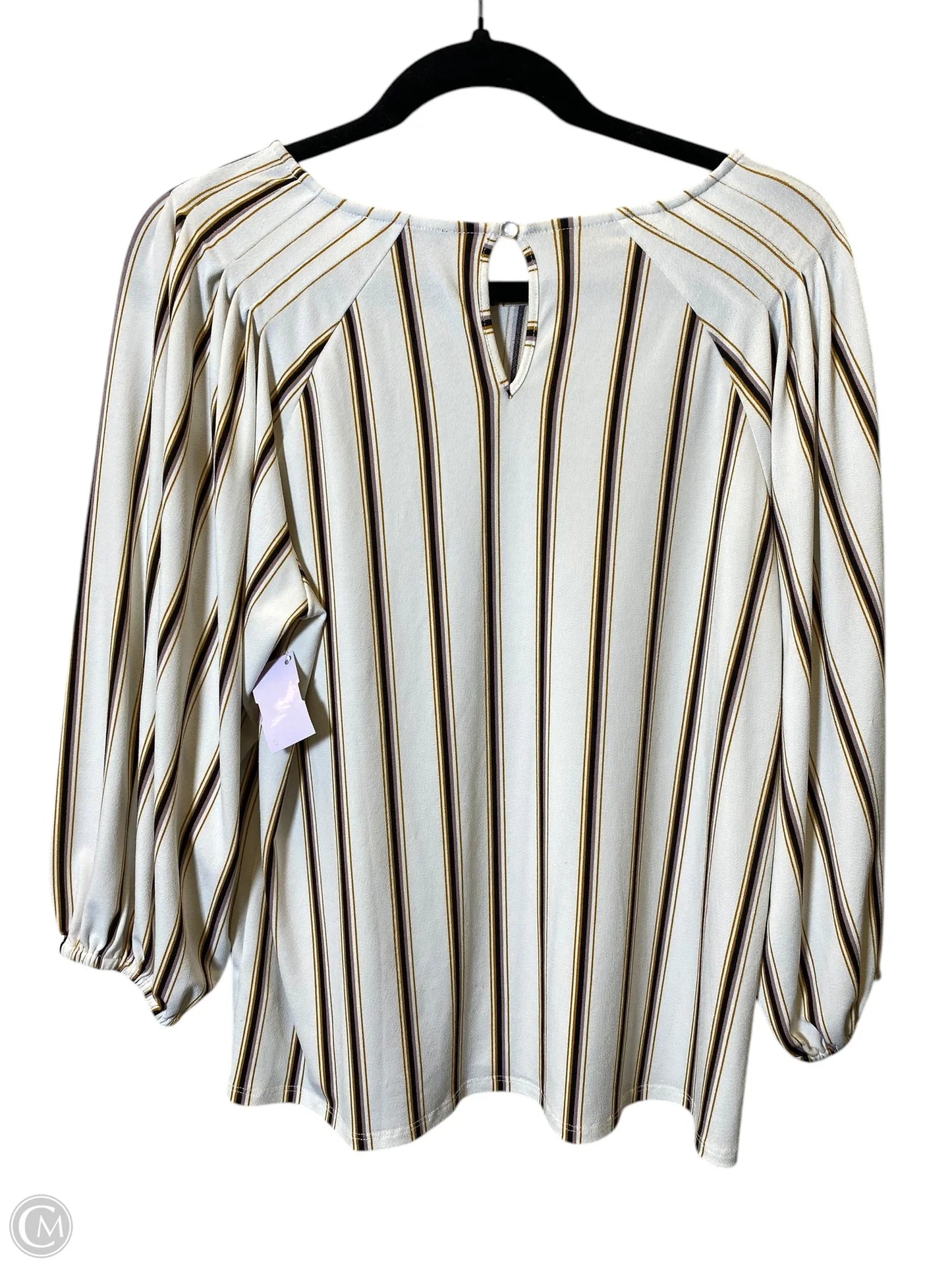 Top Long Sleeve By Adrianna Papell In Striped Pattern, Size: M