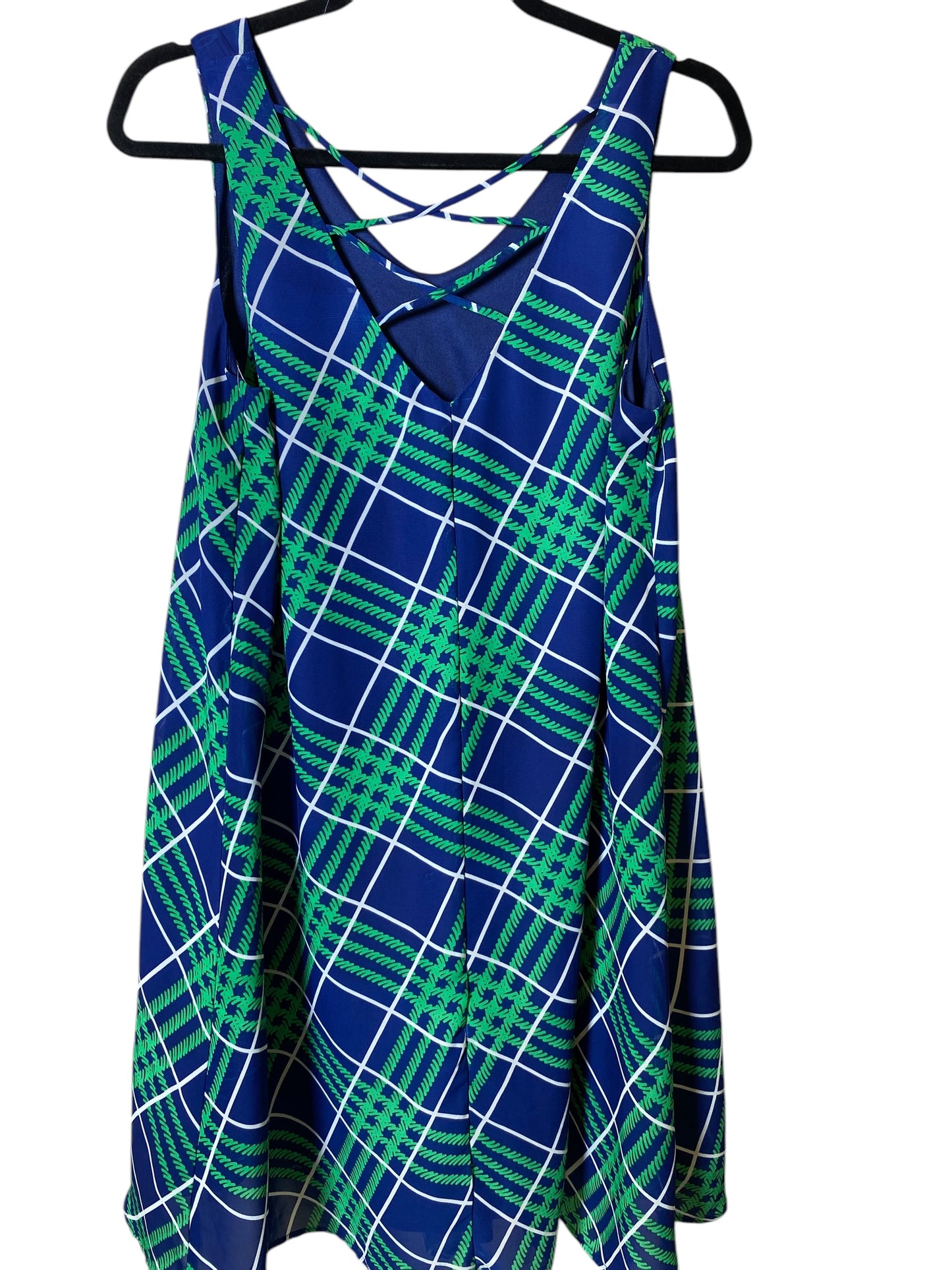 Dress Casual Midi By Corso Como In Blue & Green, Size: M