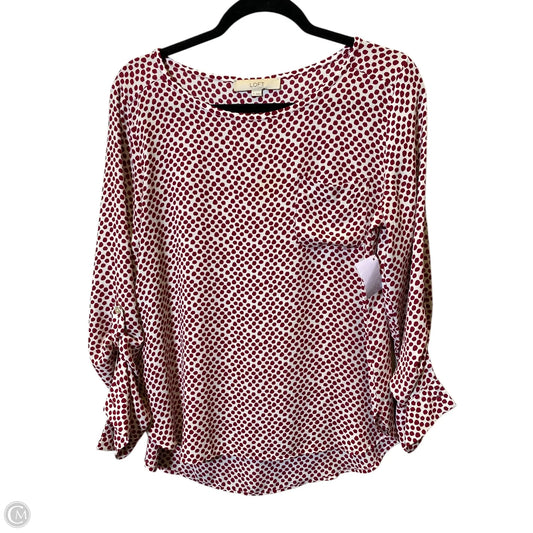 Top Long Sleeve By Loft In Polkadot Pattern, Size: M