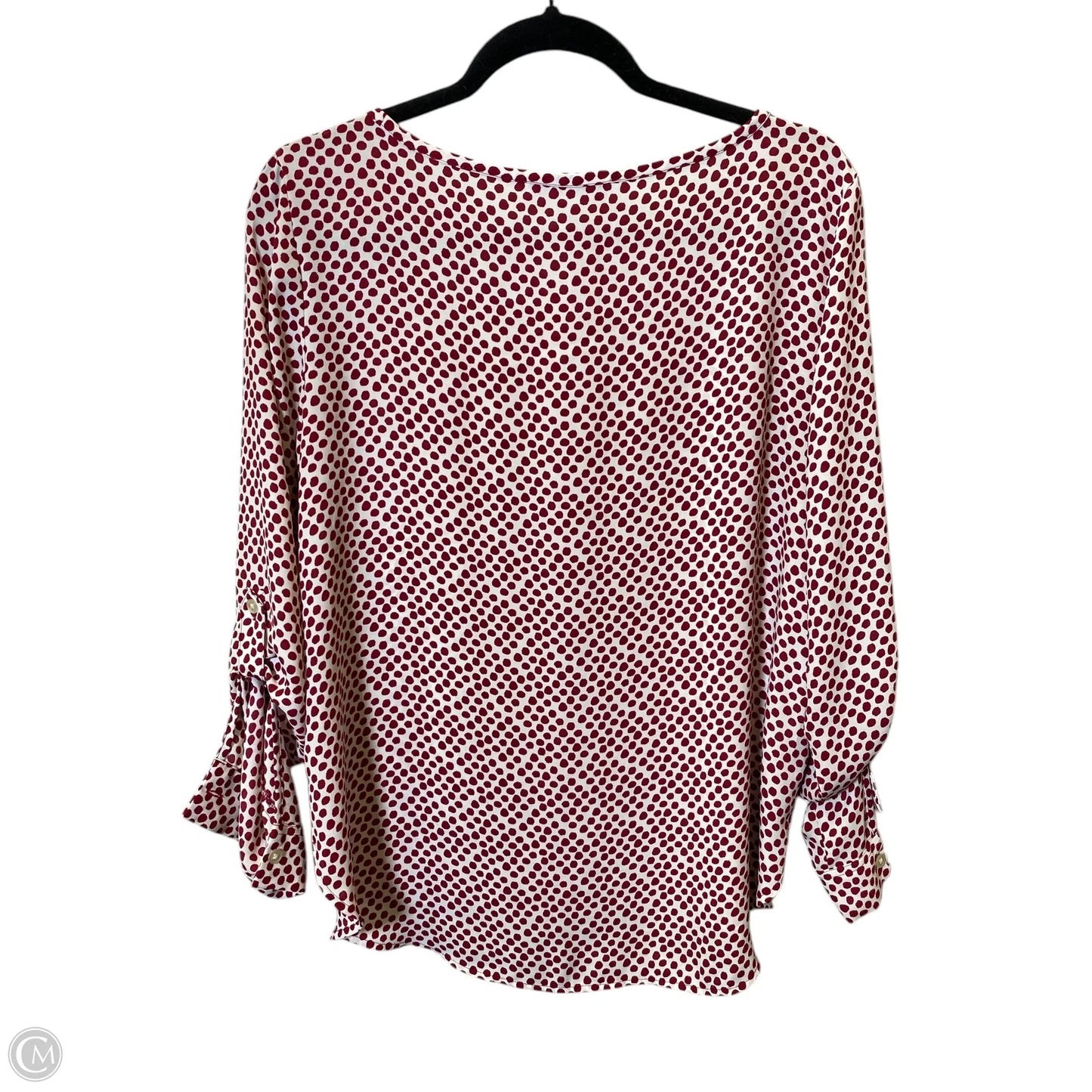 Top Long Sleeve By Loft In Polkadot Pattern, Size: M