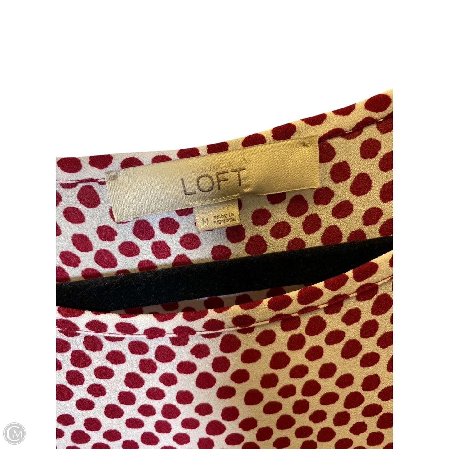 Top Long Sleeve By Loft In Polkadot Pattern, Size: M