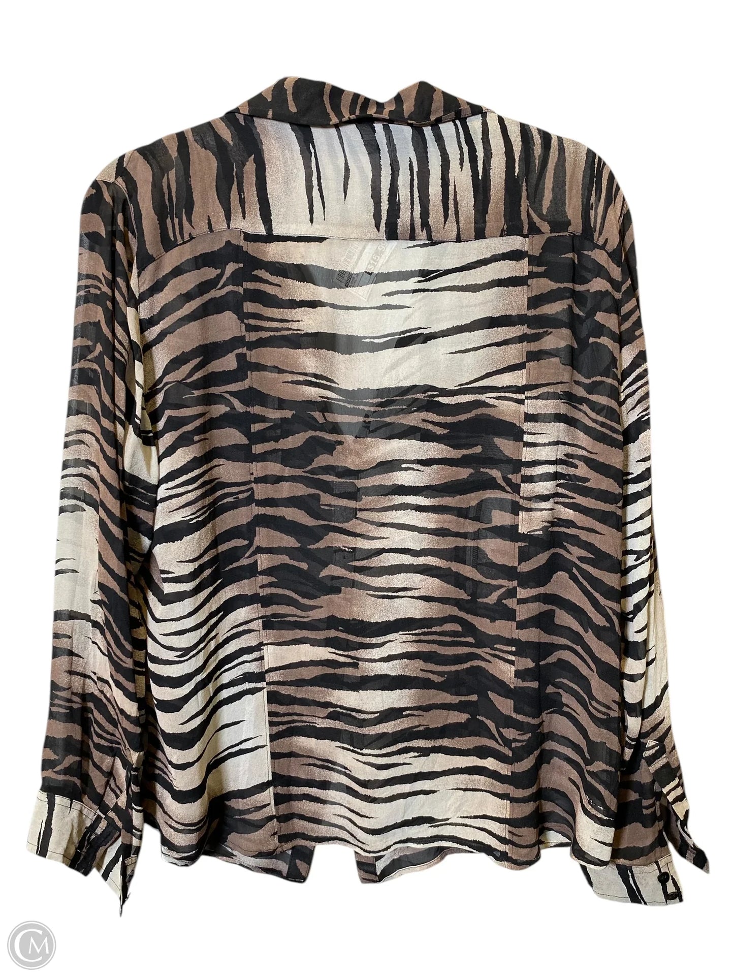 Blouse Long Sleeve By Chicos In Animal Print, Size: L