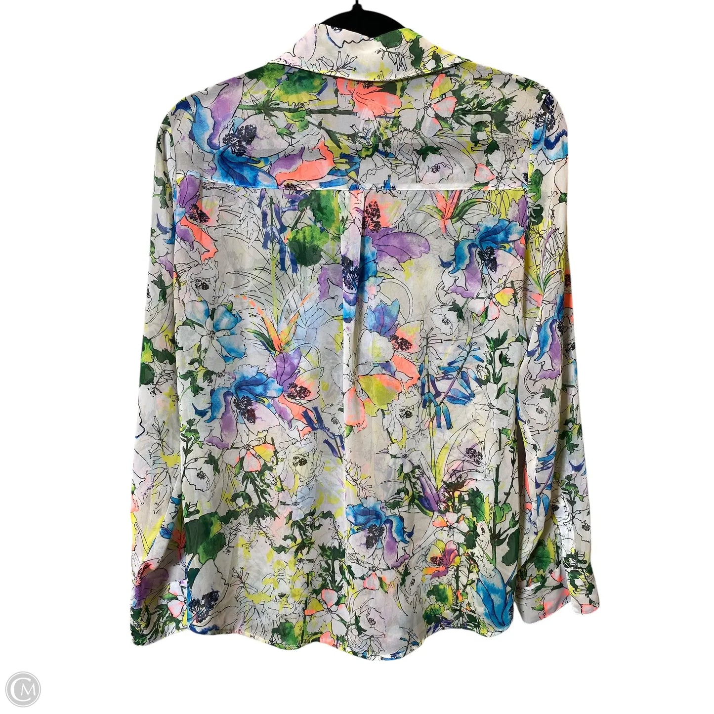 Blouse Long Sleeve By Express In Multi-colored, Size: M