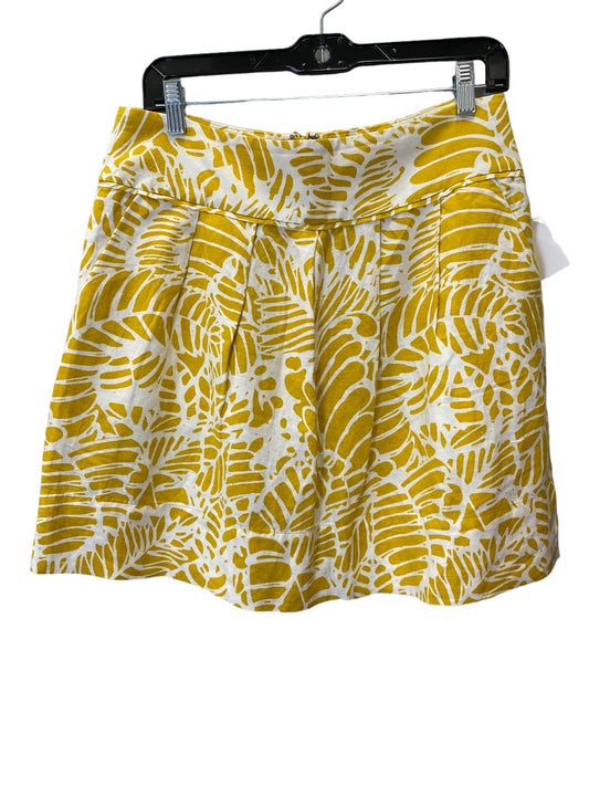 Skirt Mini & Short By Loft In White & Yellow, Size: 6