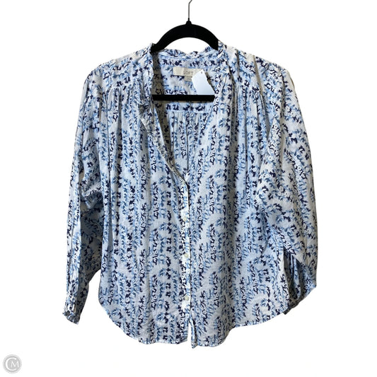 Blouse Long Sleeve By Loft In Blue, Size: S