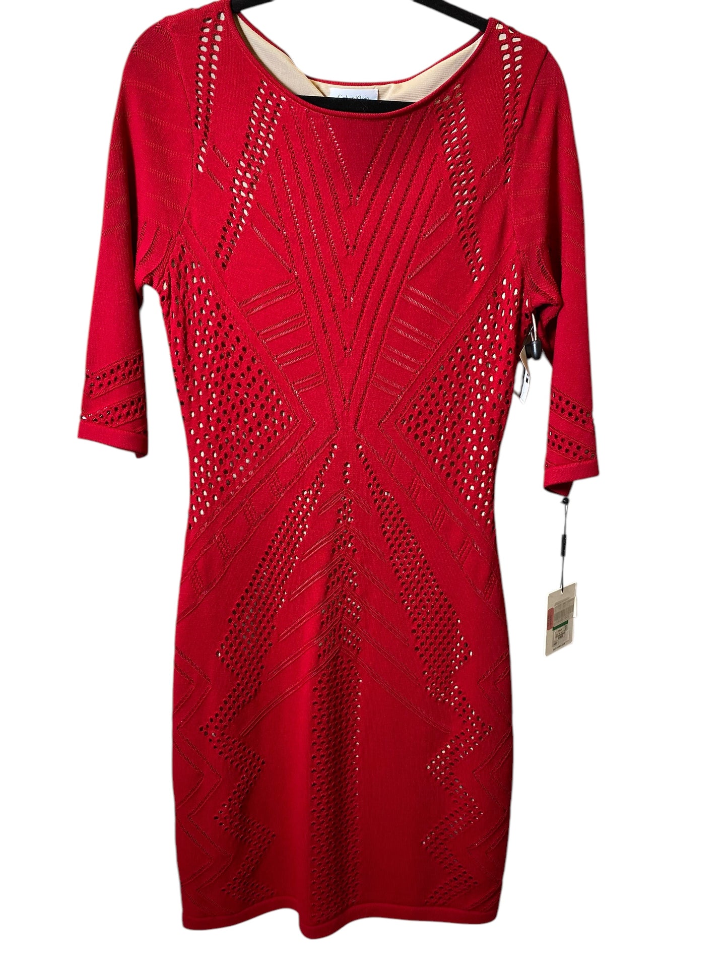 Dress Work By Calvin Klein In Red, Size: L