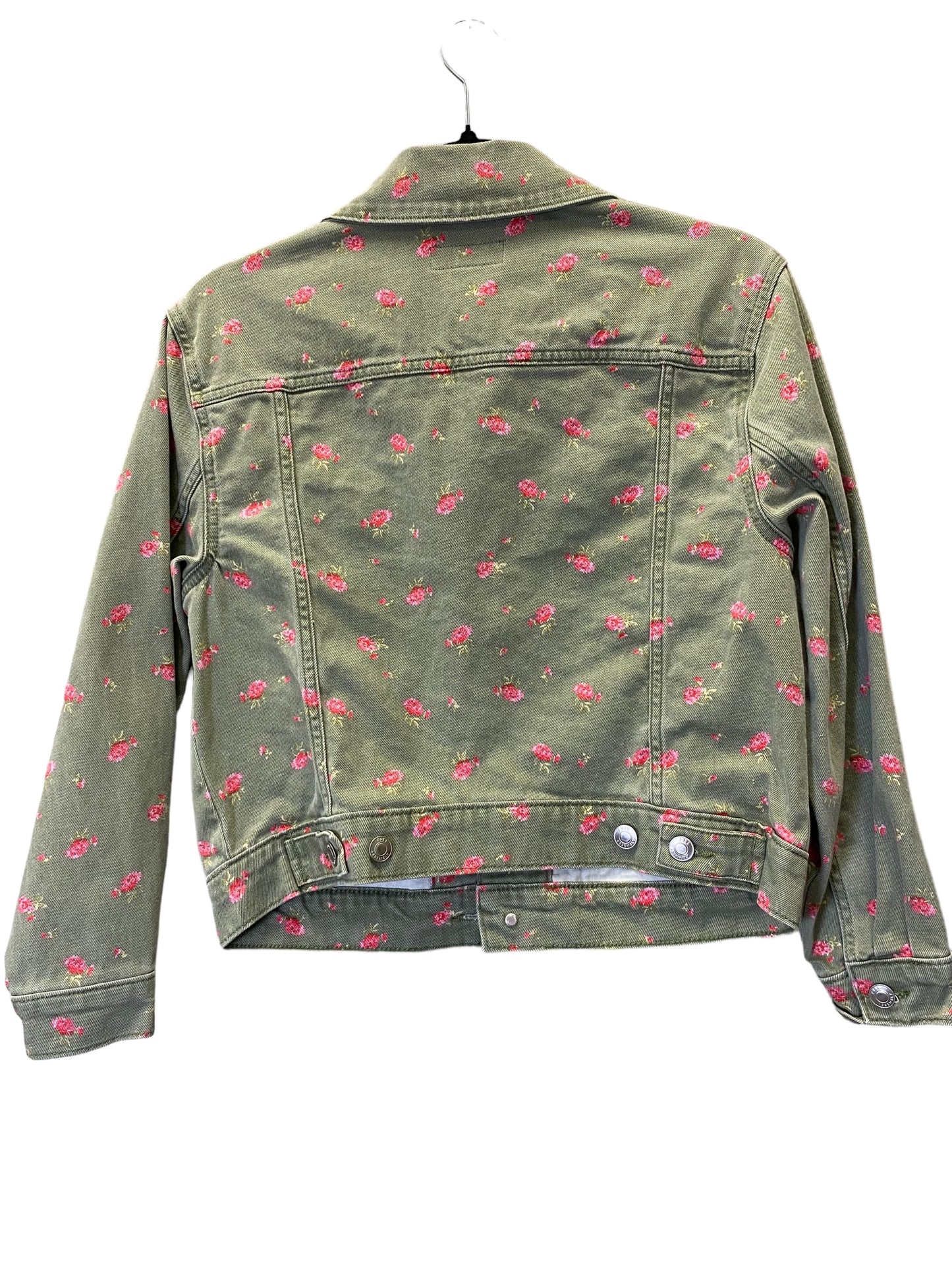 Jacket Denim By Free Assembly In Floral Print, Size: S