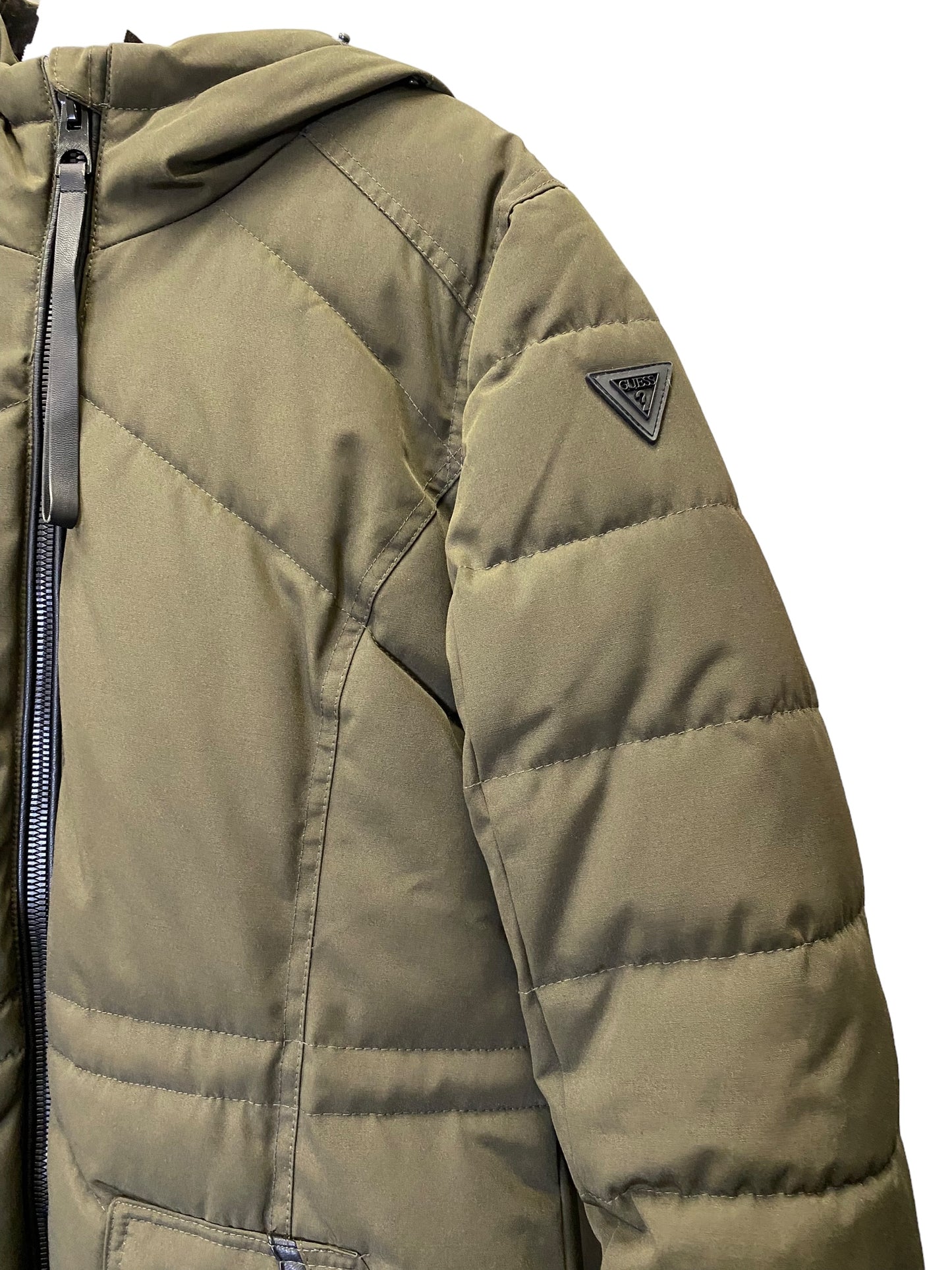 Coat Puffer & Quilted By Guess In Green, Size: S