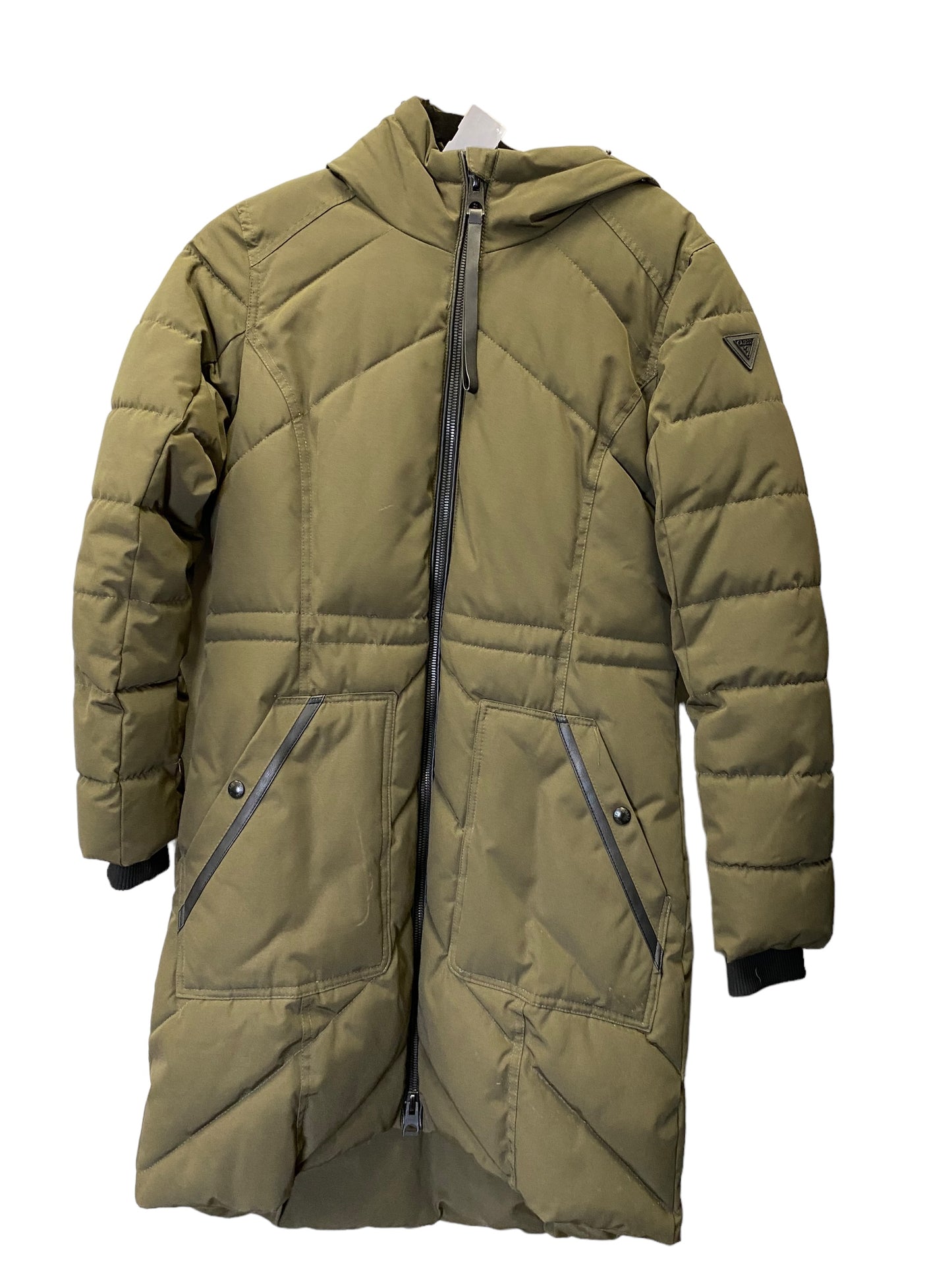 Coat Puffer & Quilted By Guess In Green, Size: S