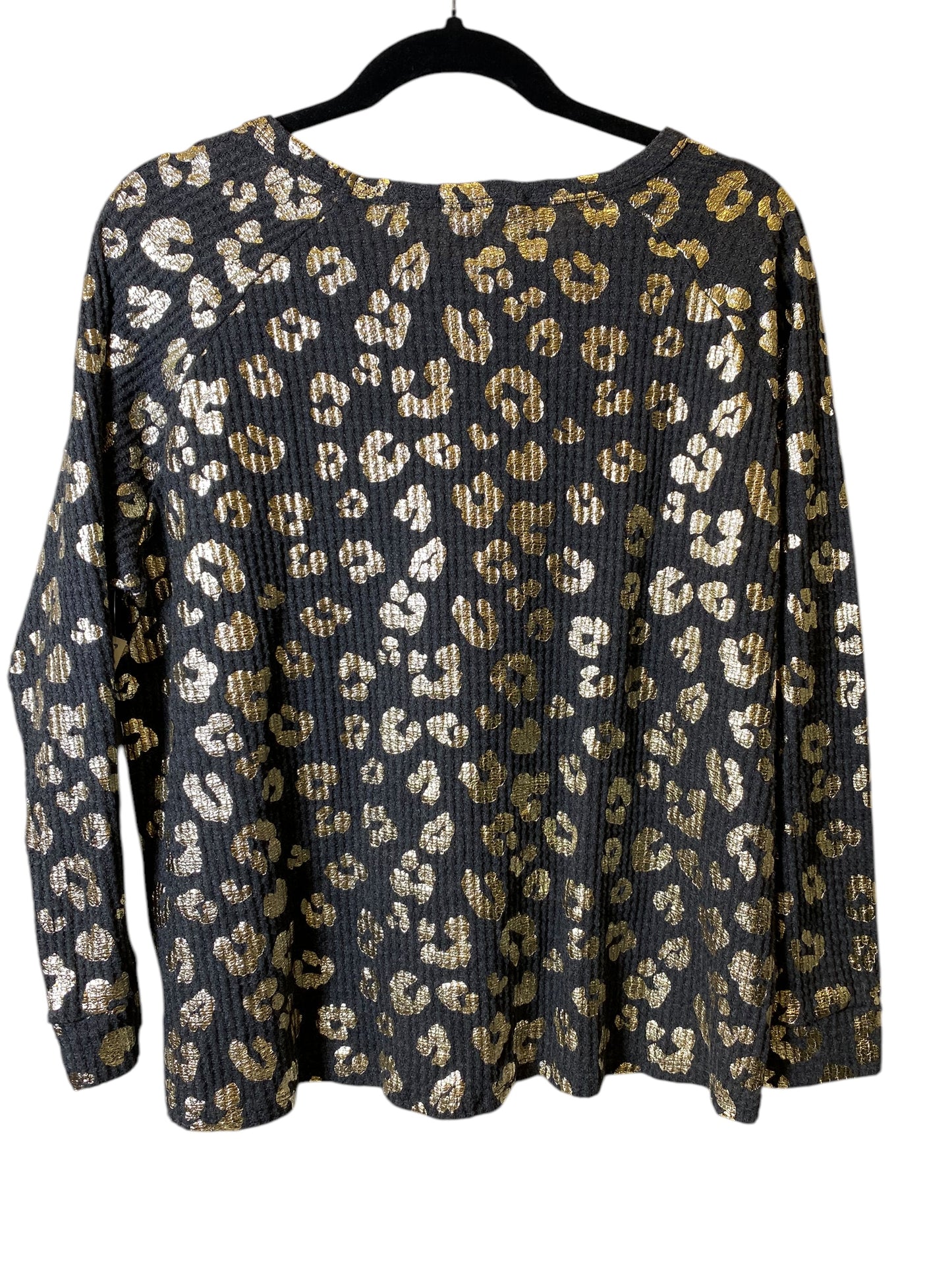 Sweatshirt Crewneck By Entro In Gold & Grey, Size: L