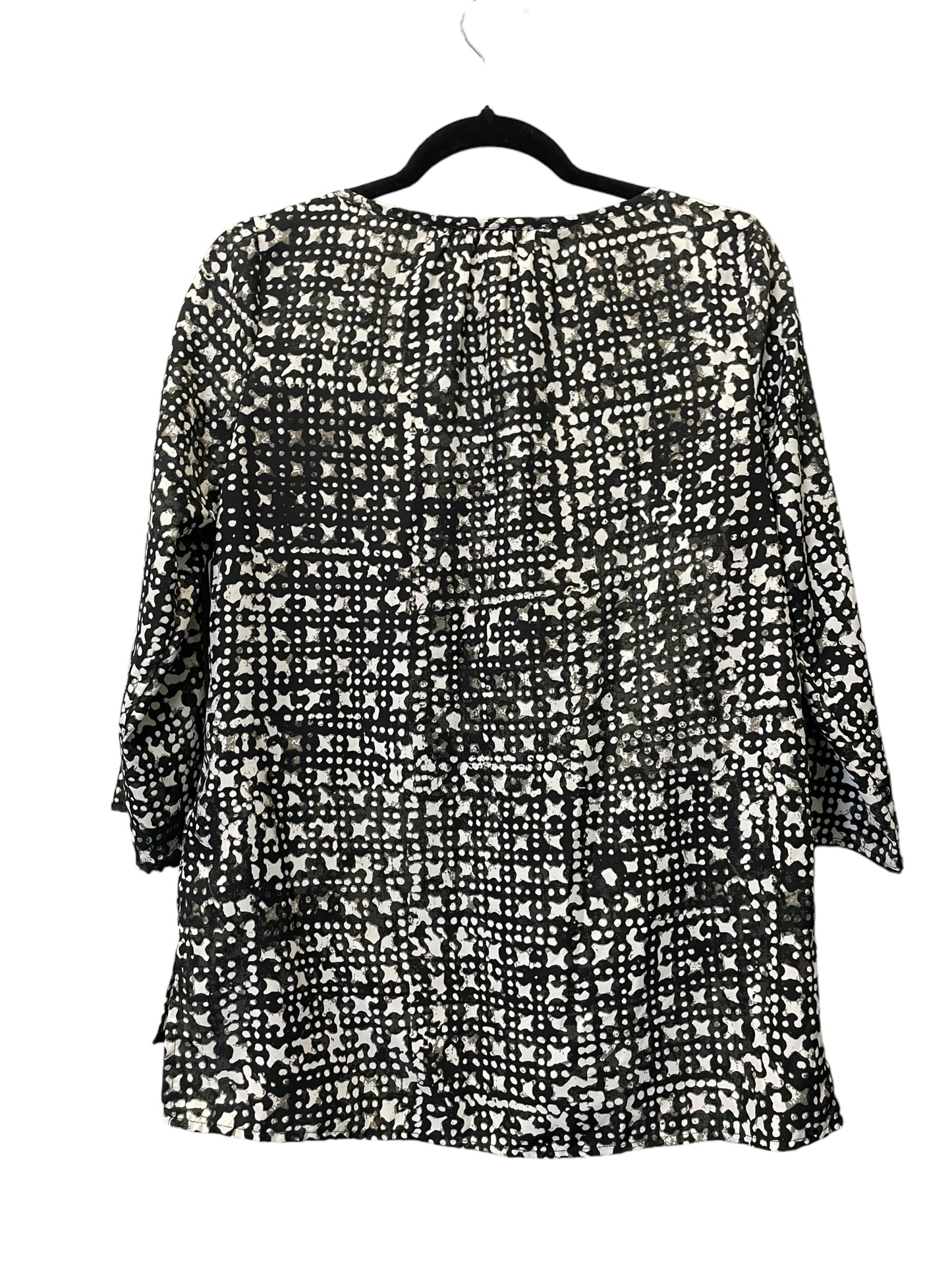 Top 3/4 Sleeve By Michael By Michael Kors In Black & White, Size: S