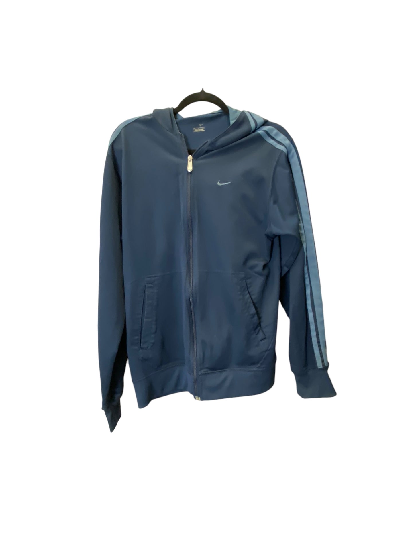 Athletic Jacket By Adidas In Navy, Size: L