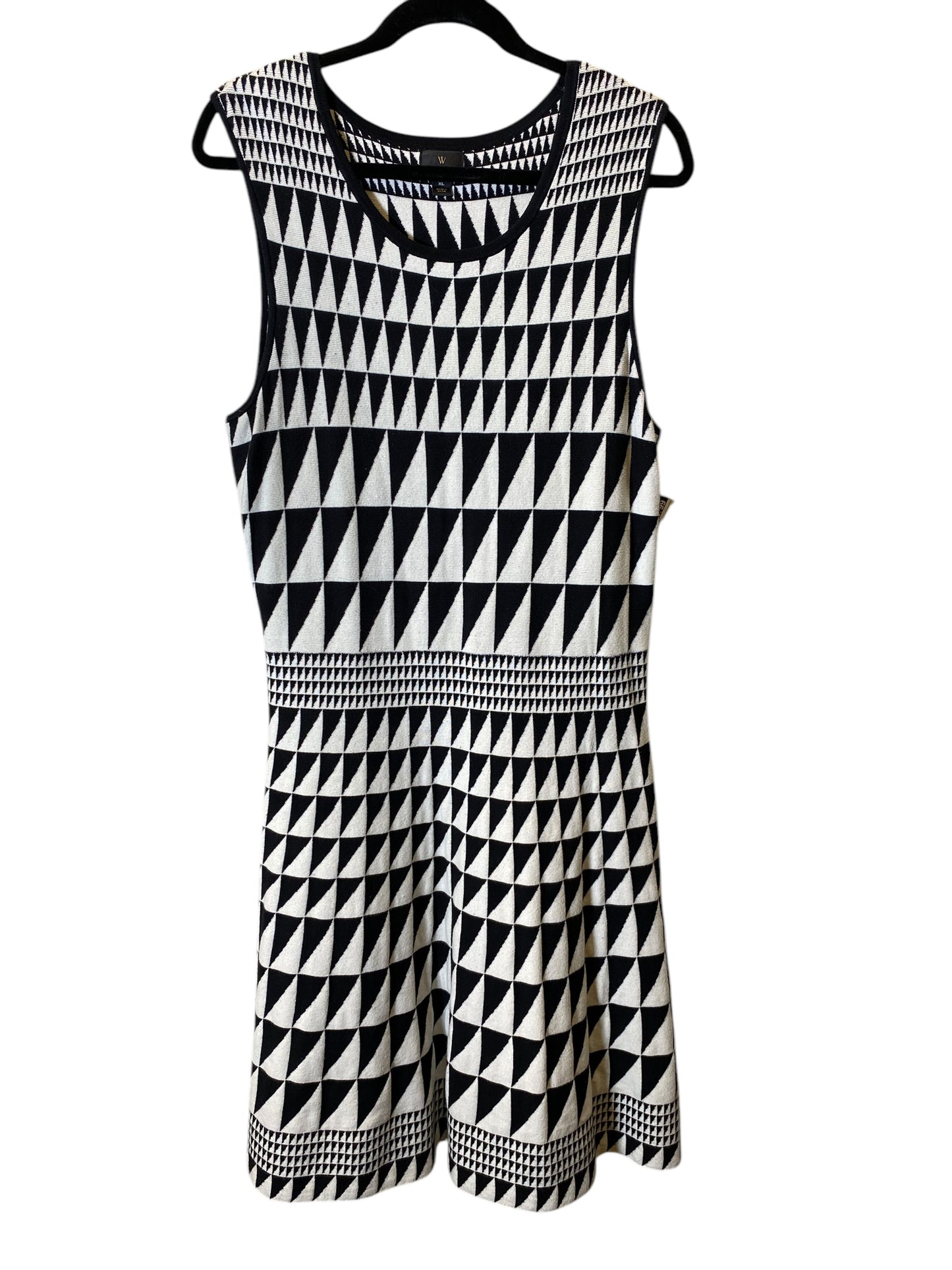 Dress Casual Midi By Worthington In Black & White, Size: Xl