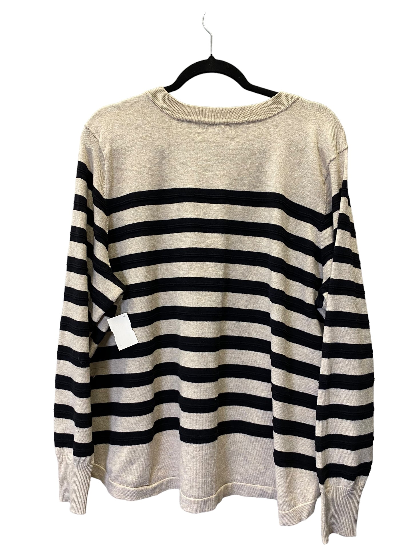 Sweater By Liz Claiborne In Striped Pattern, Size: 2x