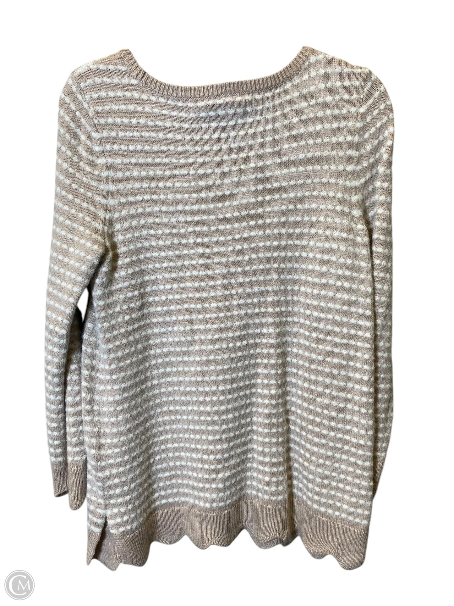 Sweater By Elle In Pink & White, Size: M