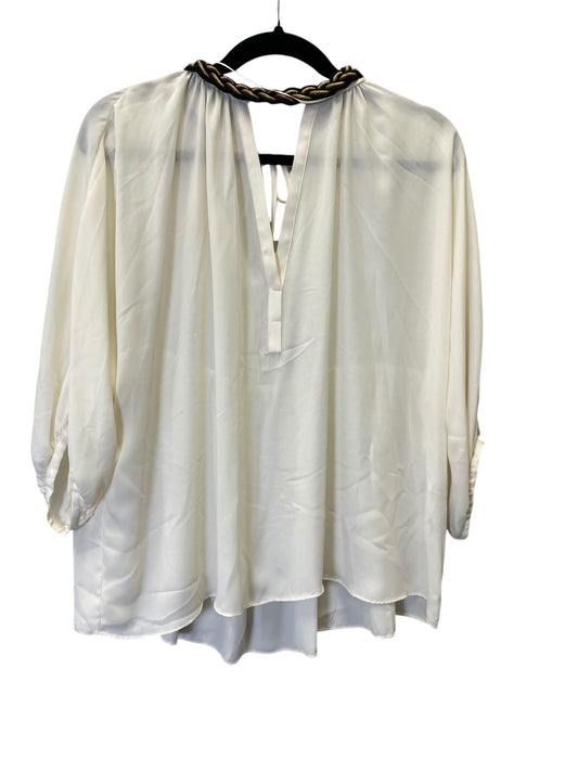 Top 3/4 Sleeve By Zara Basic In Cream, Size: S