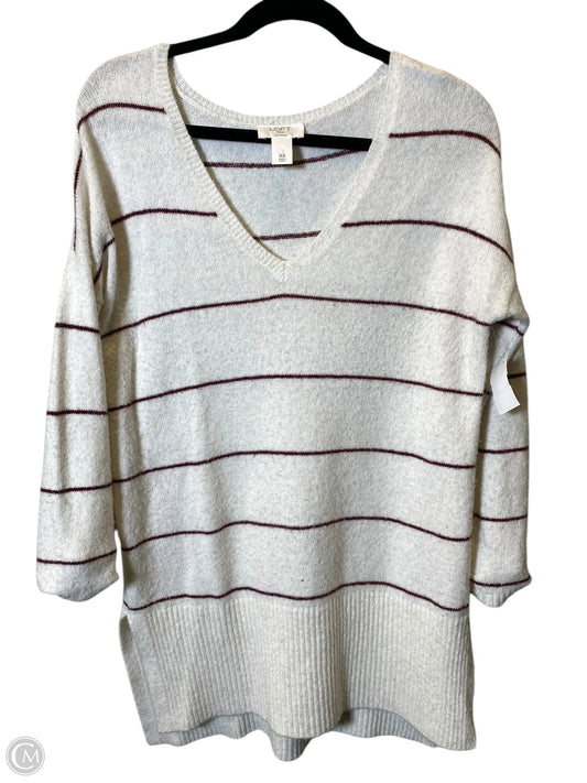 Sweater By Loft In Cream & Red, Size: Xs