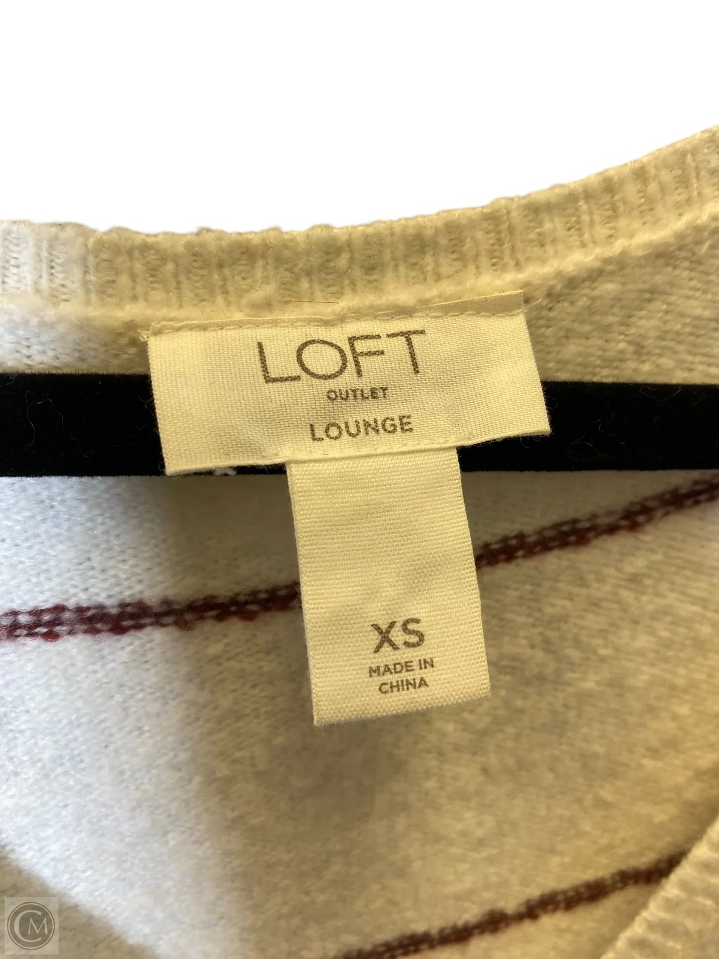 Sweater By Loft In Cream & Red, Size: Xs