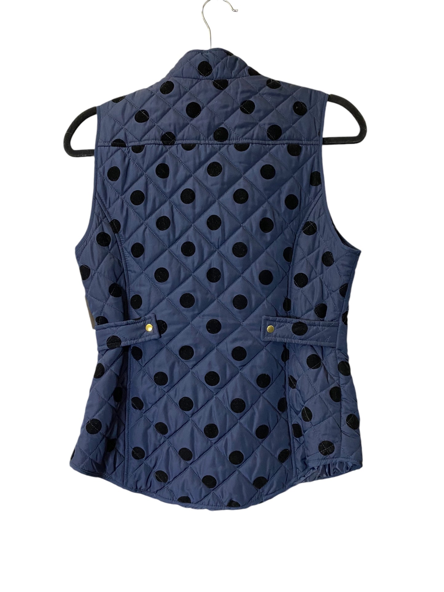 Vest Puffer & Quilted By Crown And Ivy In Black & Blue, Size: S