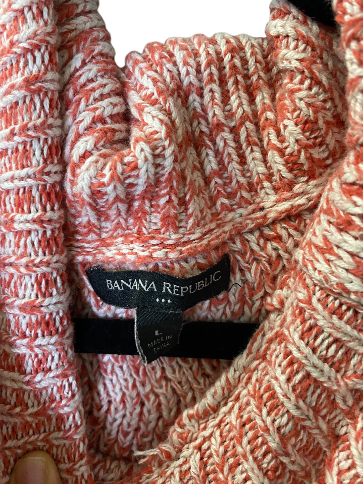 Sweater By Banana Republic In Red & White, Size: L