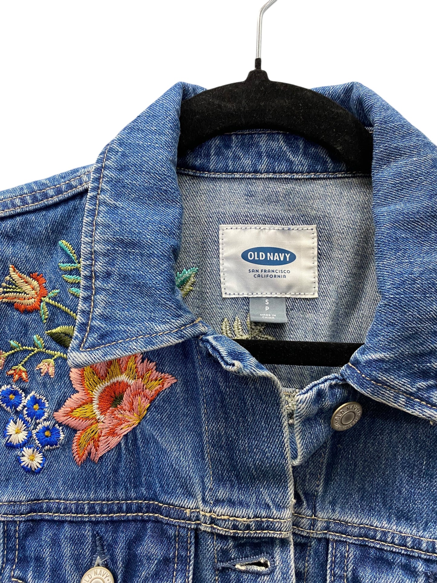 Jacket Denim By Old Navy In Floral Print, Size: S