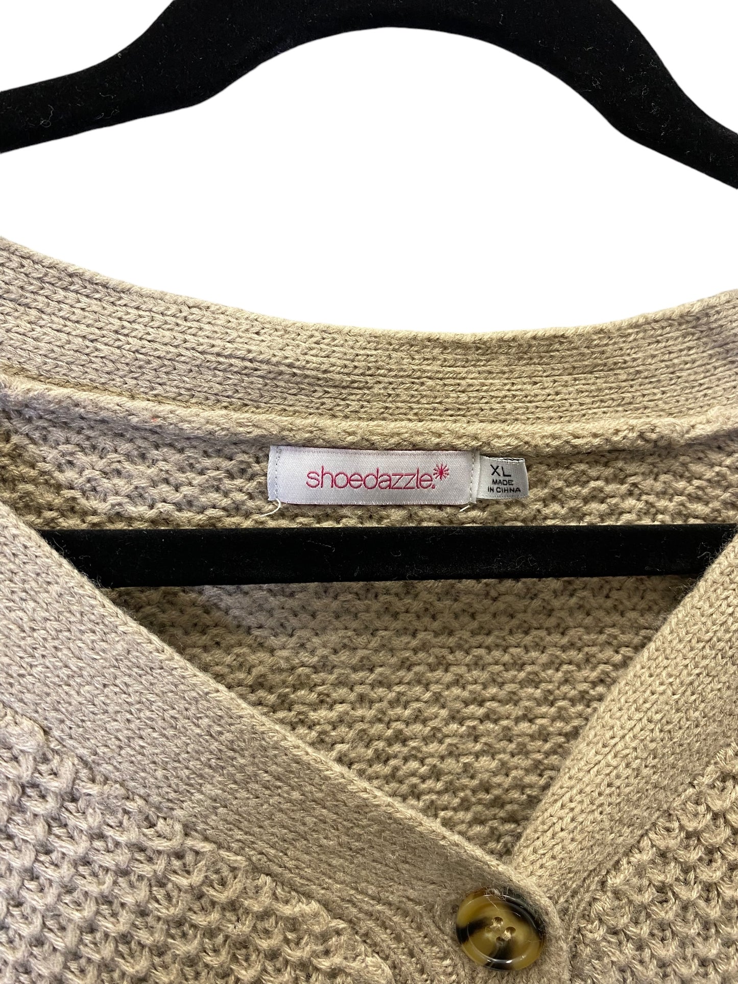 SWEATER CARDIGAN SHOEDAZZLE in BEIGE, Size: XL