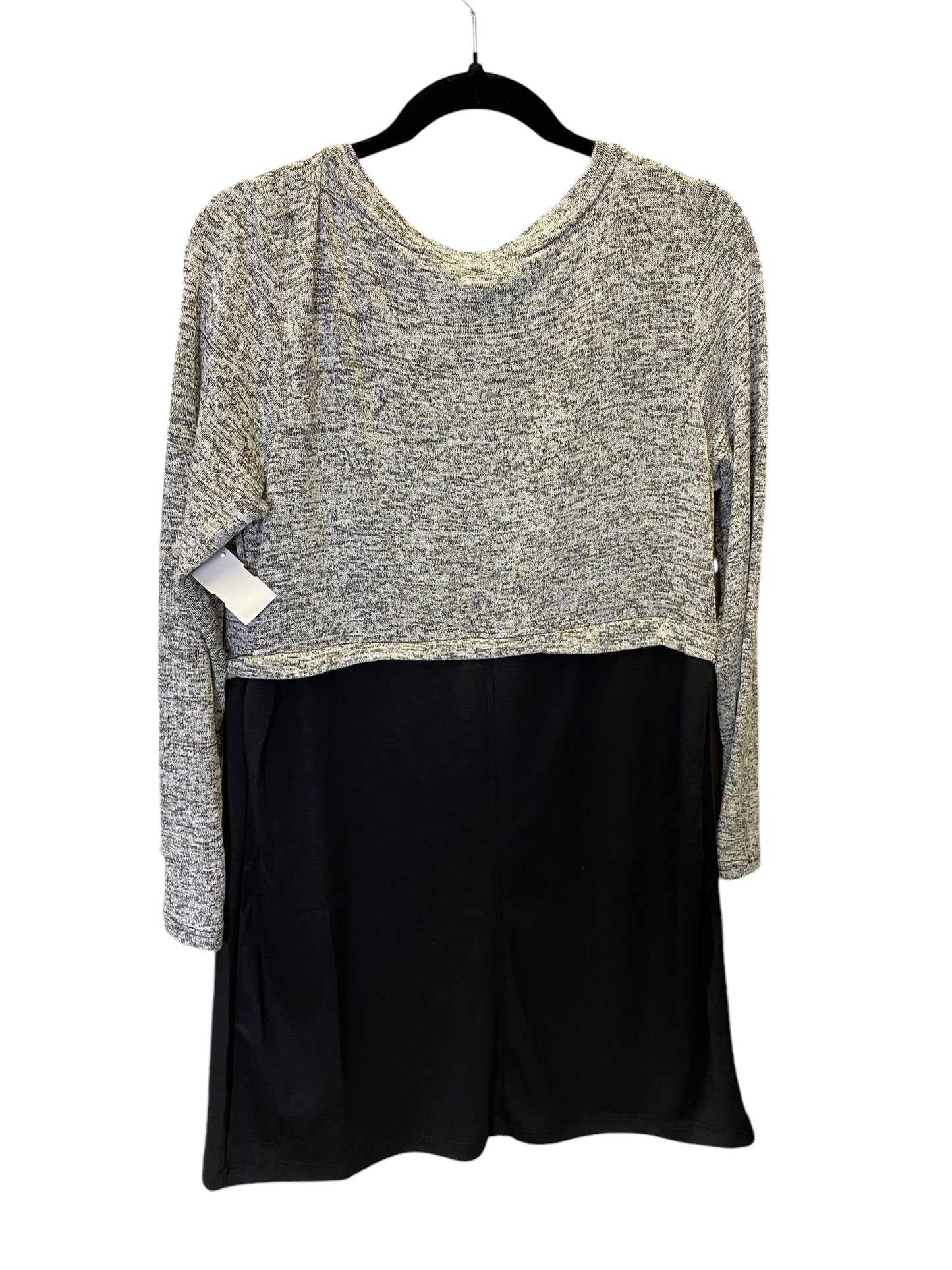 Dress Sweater By Promesa In Black & Grey, Size: L