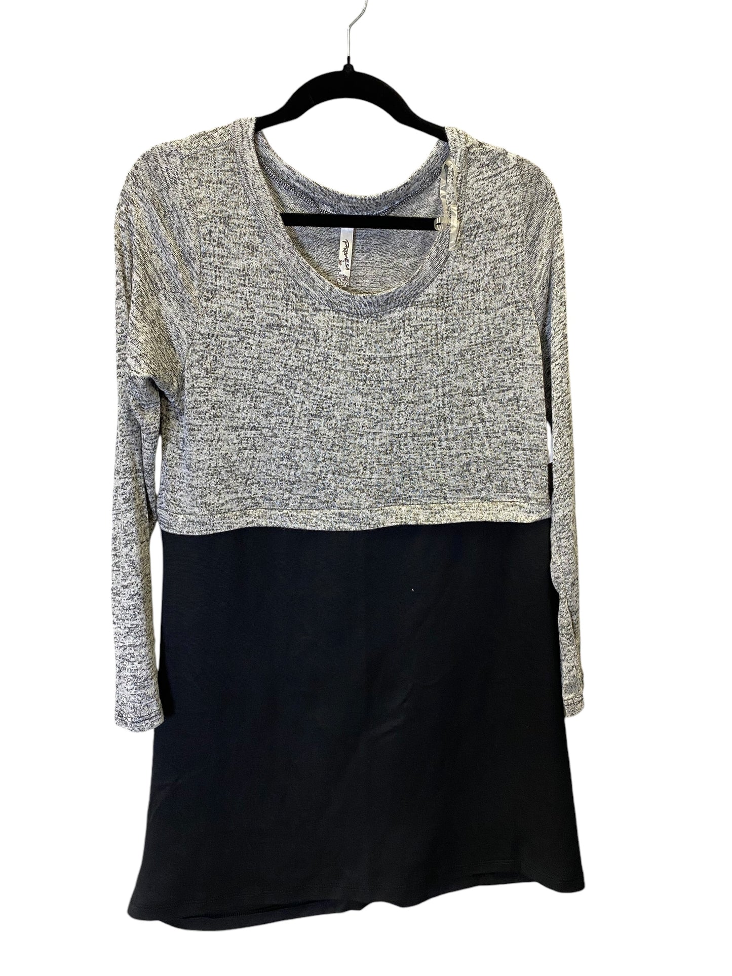 Dress Sweater By Promesa In Black & Grey, Size: L