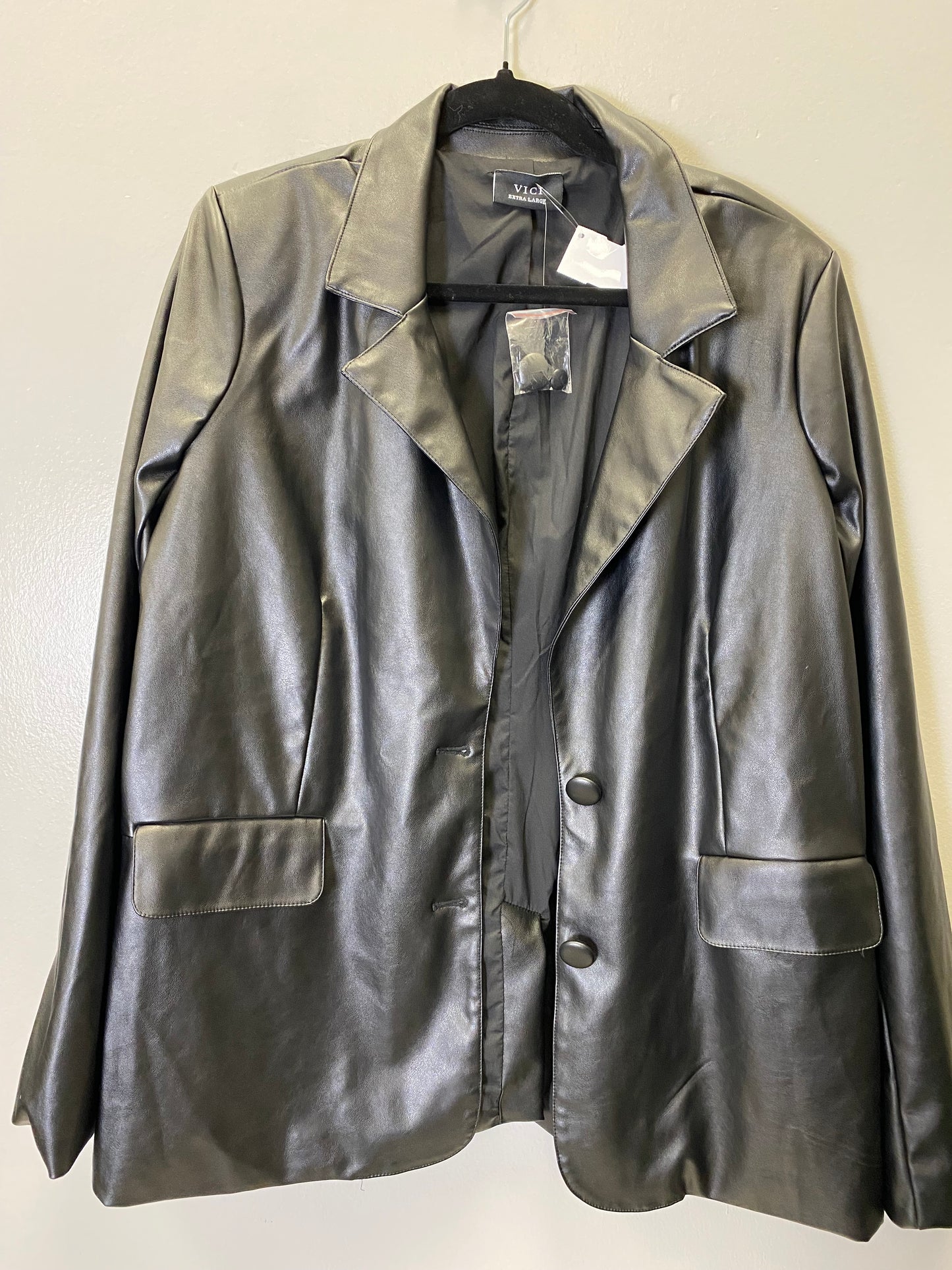 Jacket Leather By Vici In Black, Size: Xl