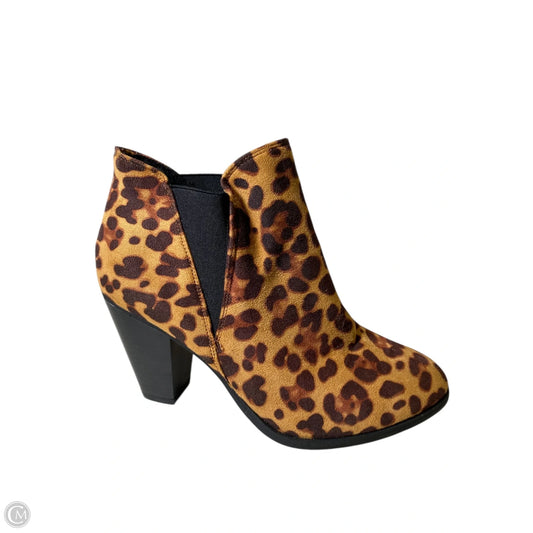 Boots Ankle Heels By Forever In Animal Print, Size: 9