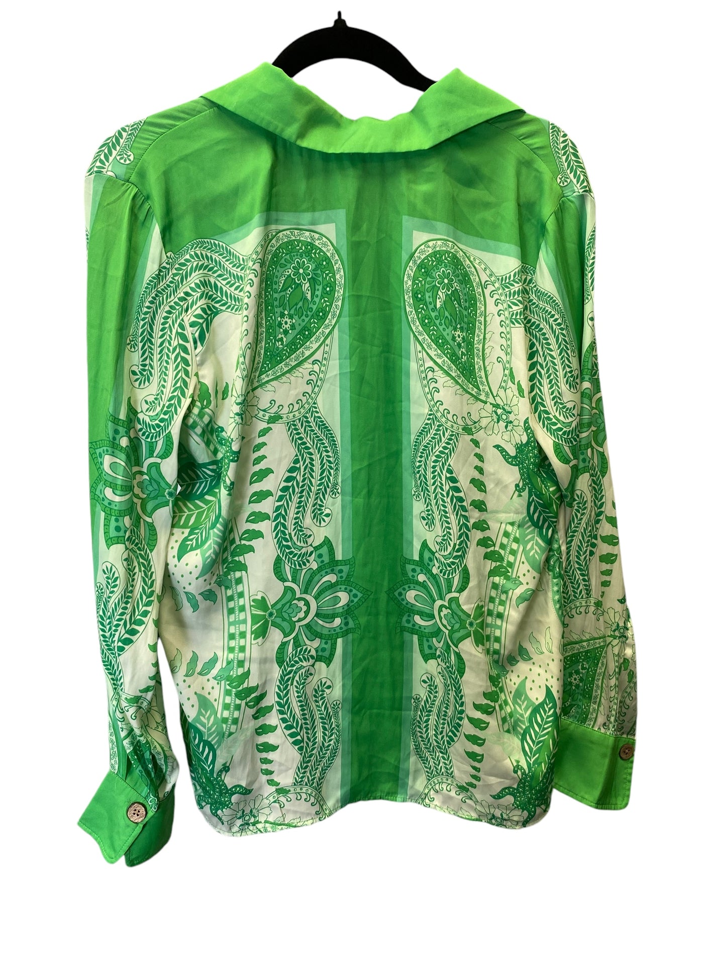 Blouse Long Sleeve By Rachel Zoe In Green, Size: M