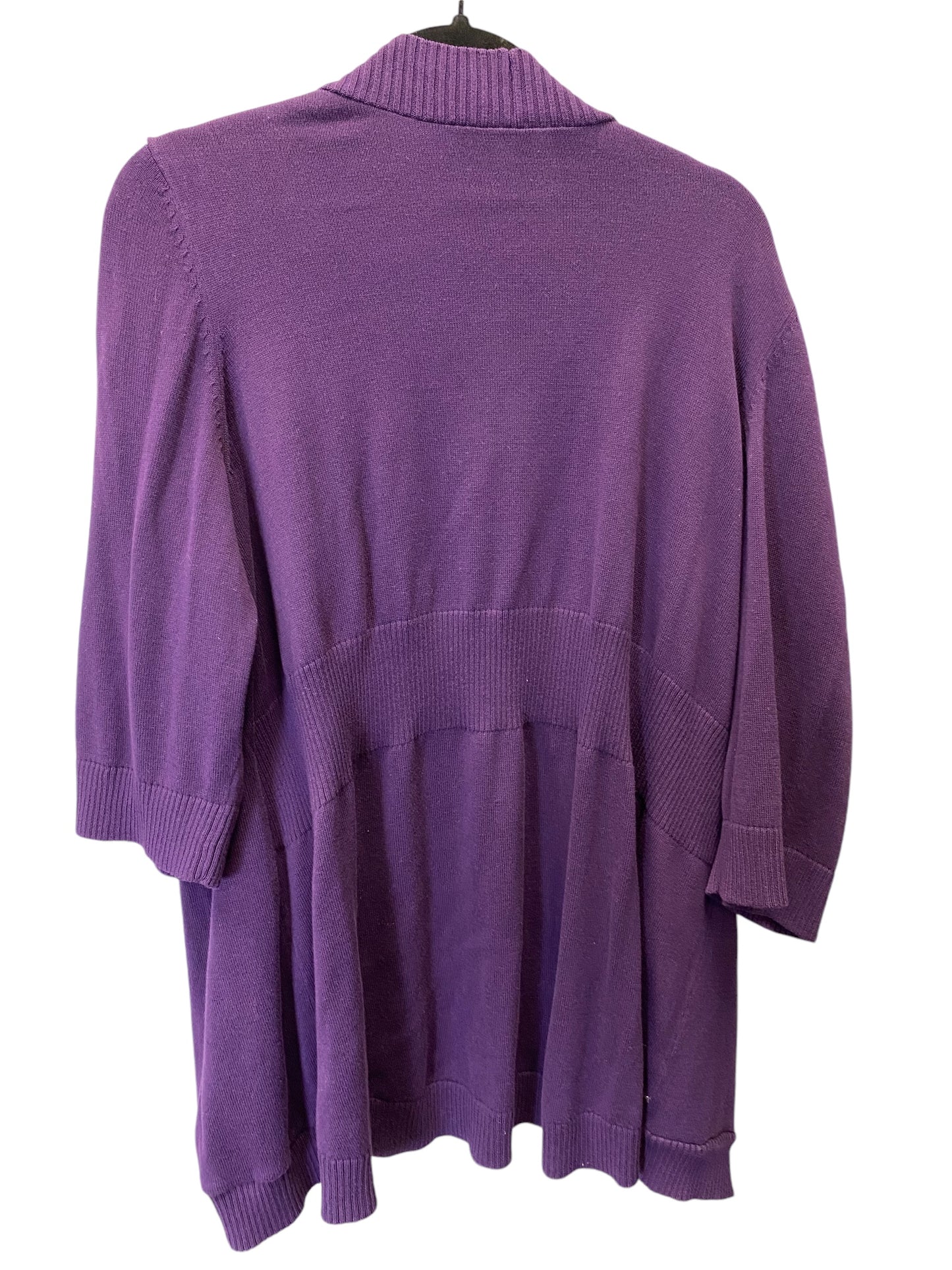 Cardigan By Catherines In Purple, Size: 1x