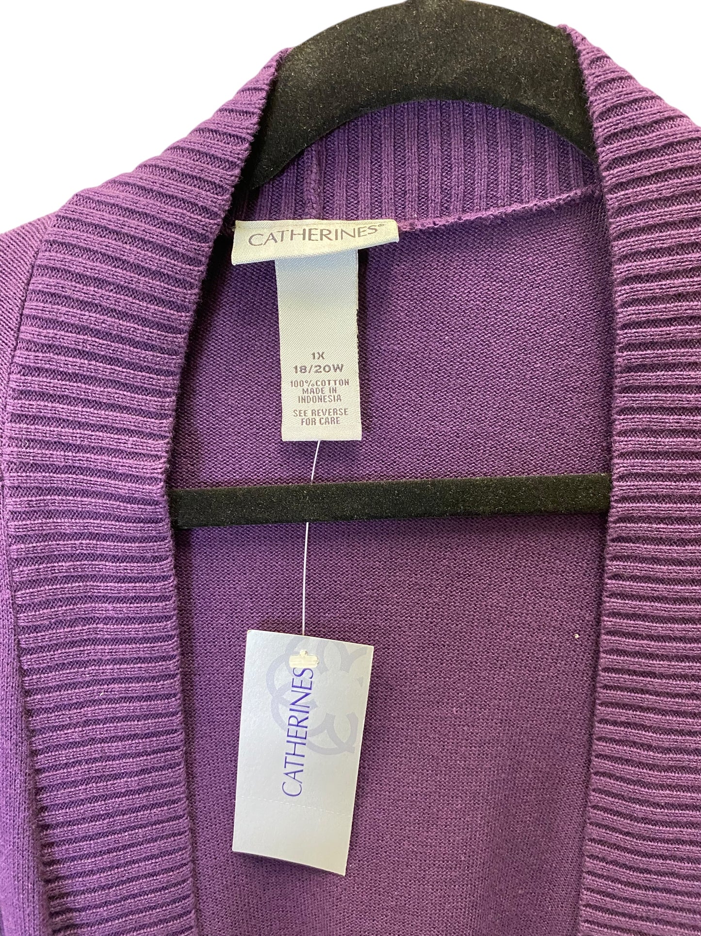 Cardigan By Catherines In Purple, Size: 1x