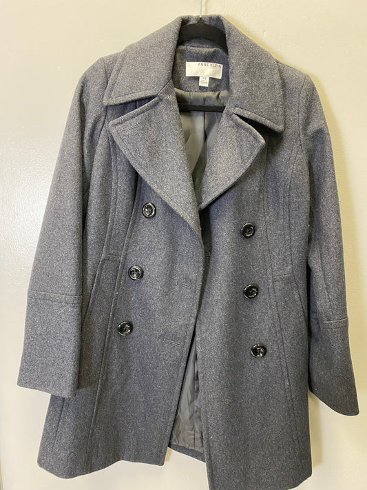 Coat Wool By Anne Klein In Grey, Size: Xs