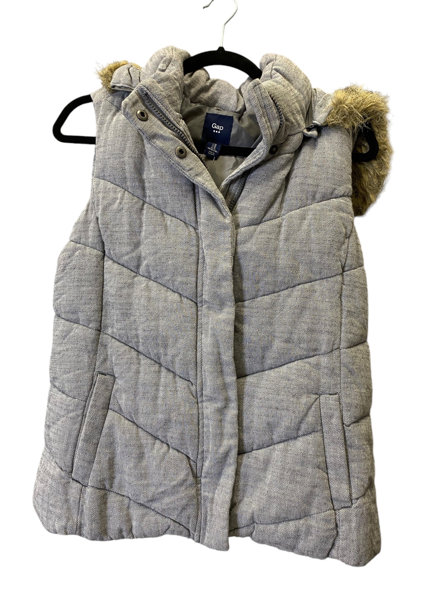 Vest Puffer & Quilted By Gap In Grey, Size: M