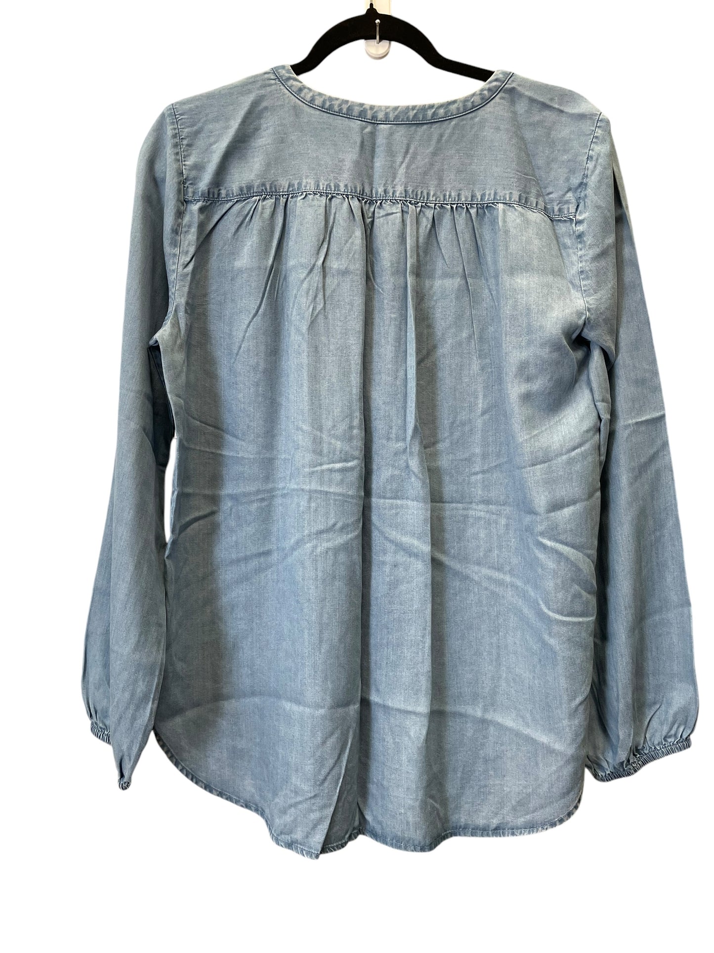 Top Long Sleeve By Loft In Blue Denim, Size: M