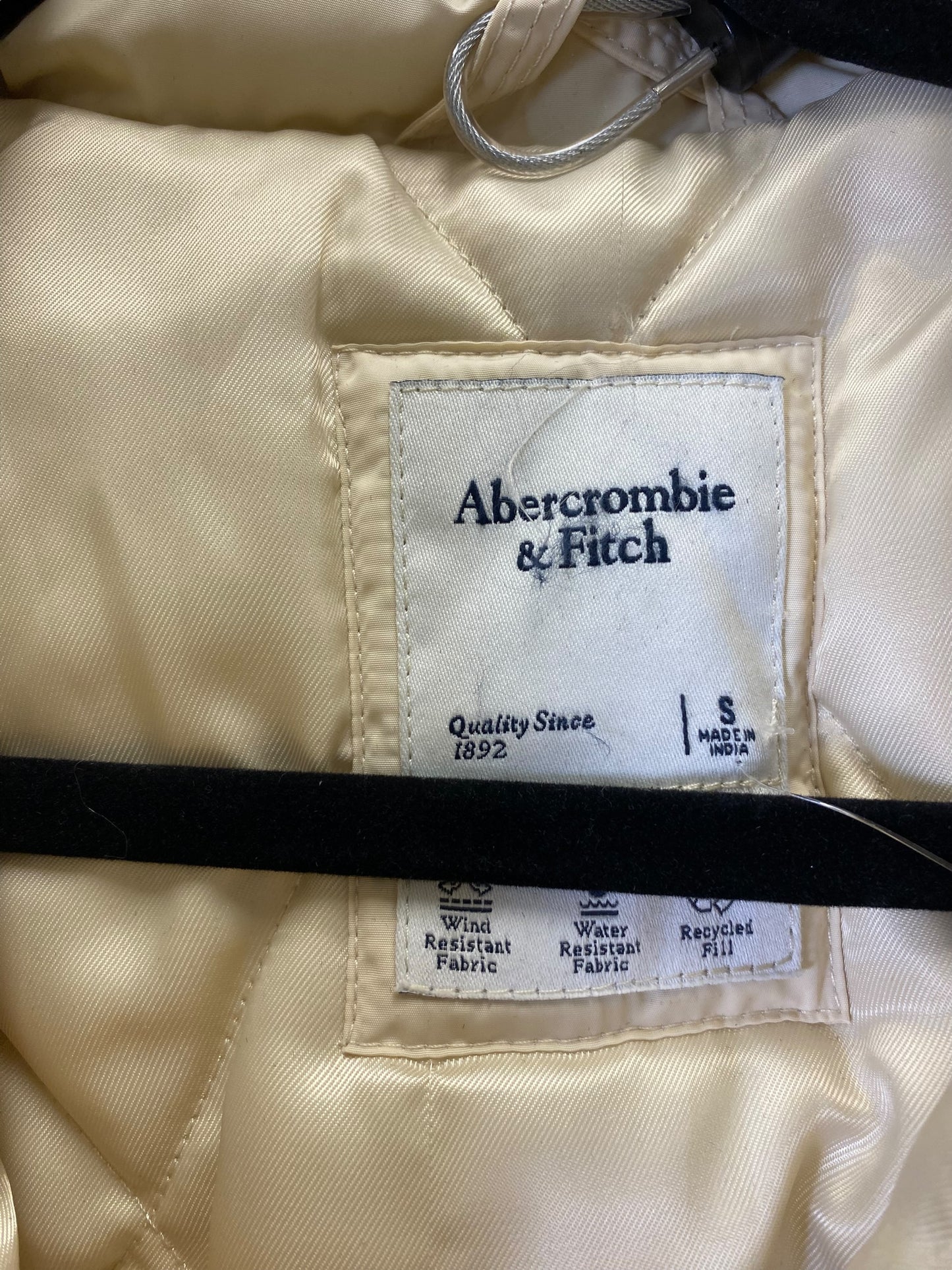 Coat Puffer & Quilted By Abercrombie And Fitch In Cream, Size: S