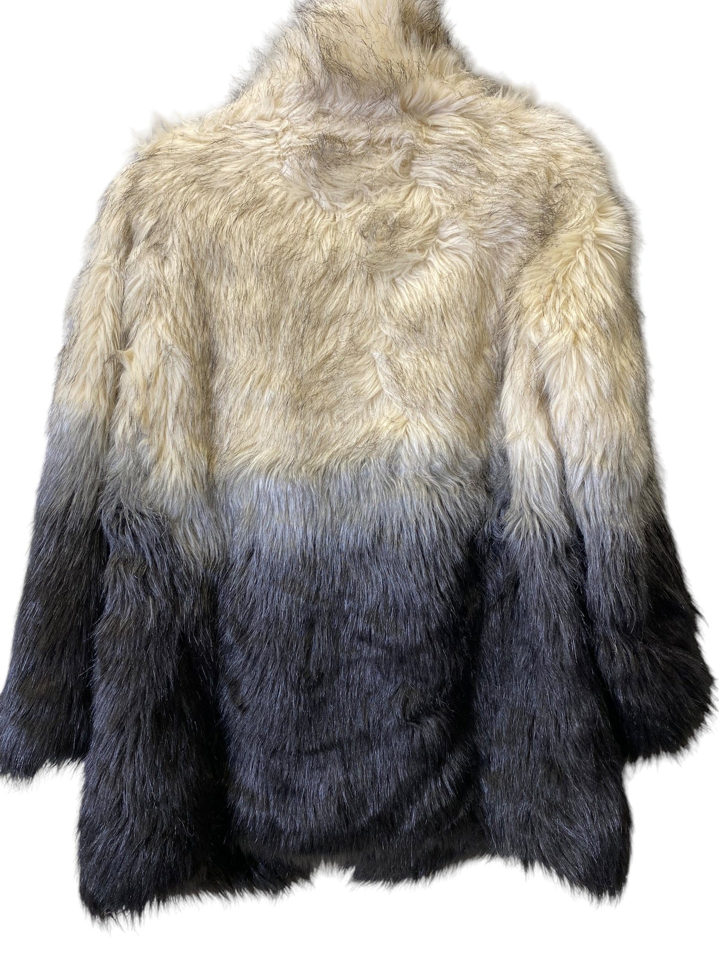 Coat Faux Fur & Sherpa By Cmc In Black & White, Size: M