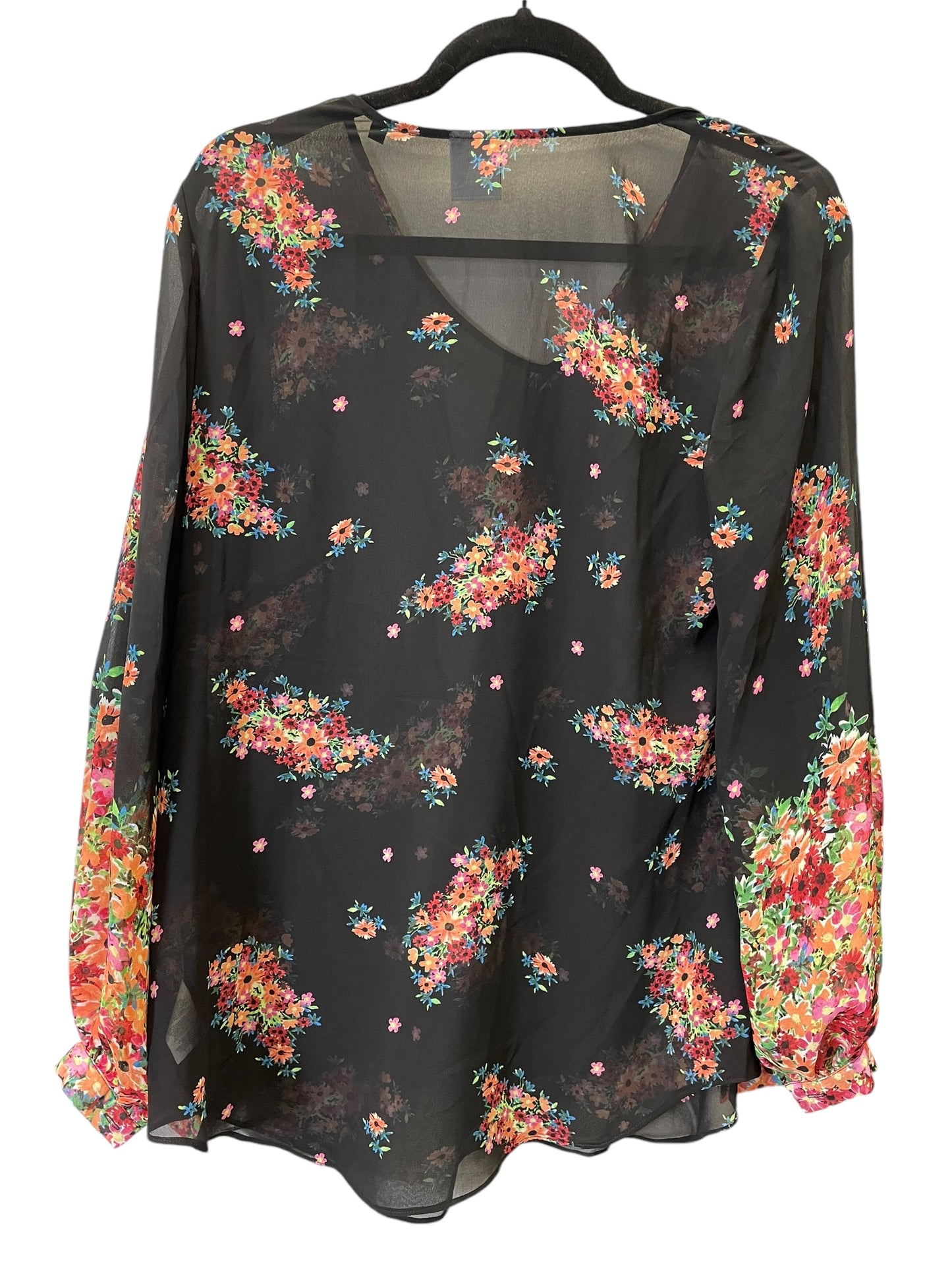 Top Long Sleeve By Cabi In Floral Print, Size: M