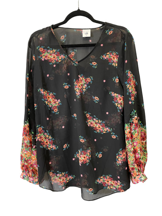 Top Long Sleeve By Cabi In Floral Print, Size: M