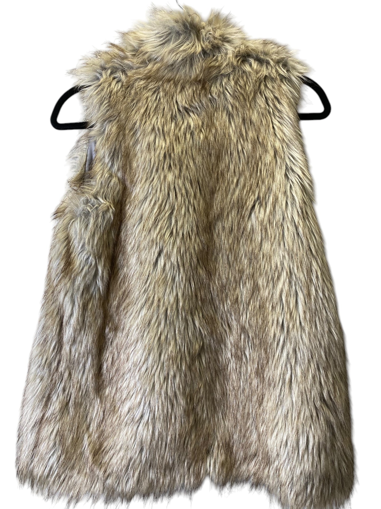 Vest Faux Fur & Sherpa By Corso Como In Grey & Tan, Size: M