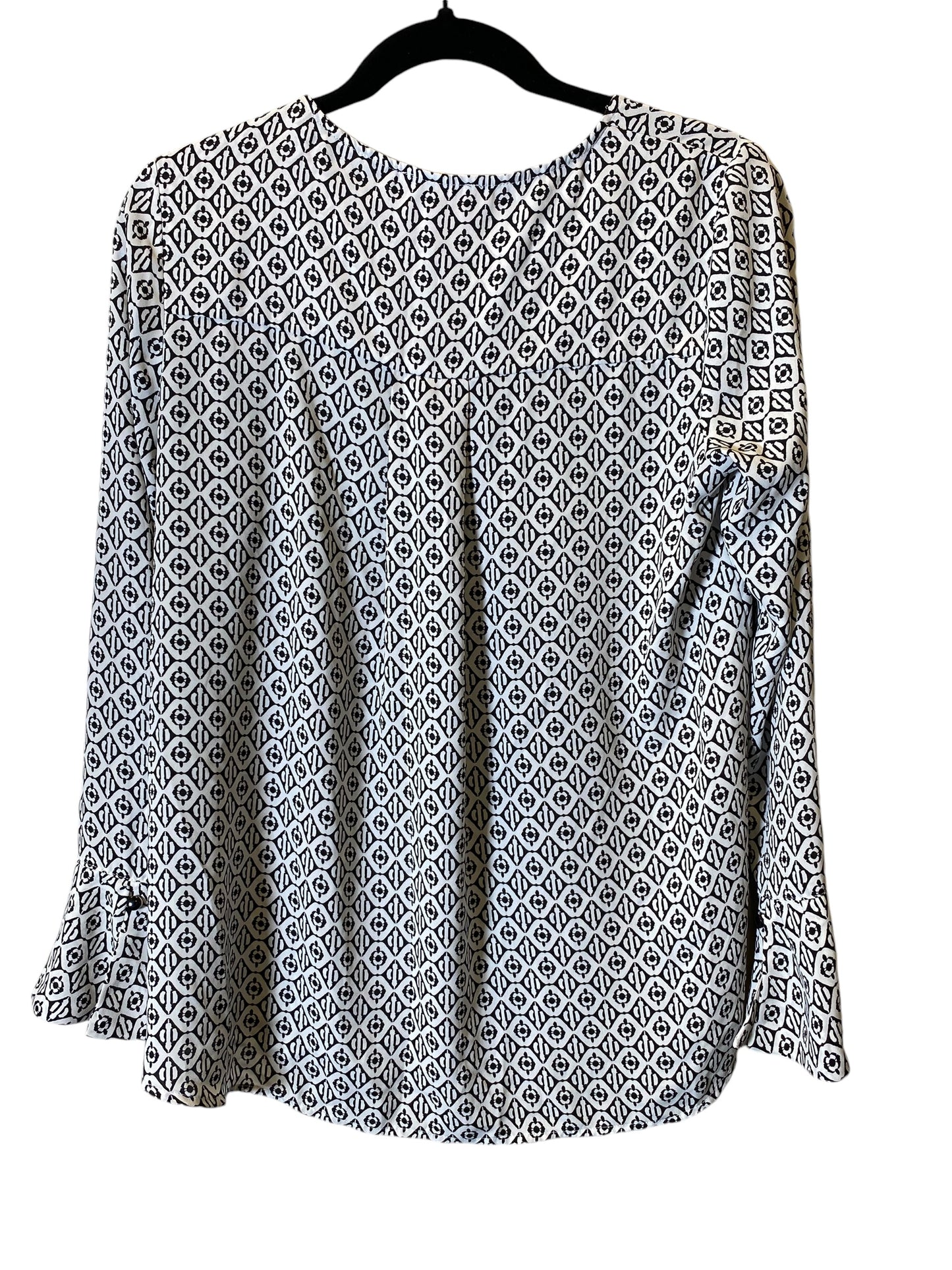 Top Long Sleeve By Pleione In Black & White, Size: Xs