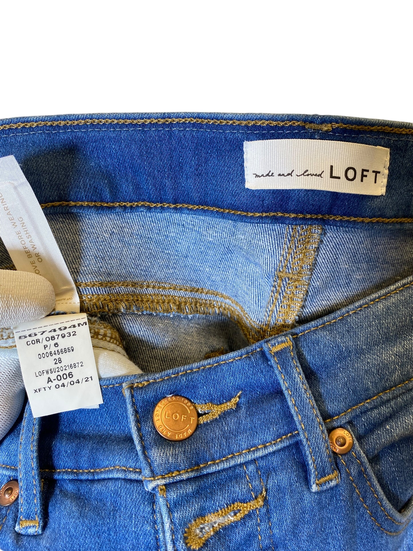 Jeans Straight By Loft In Blue, Size: 6