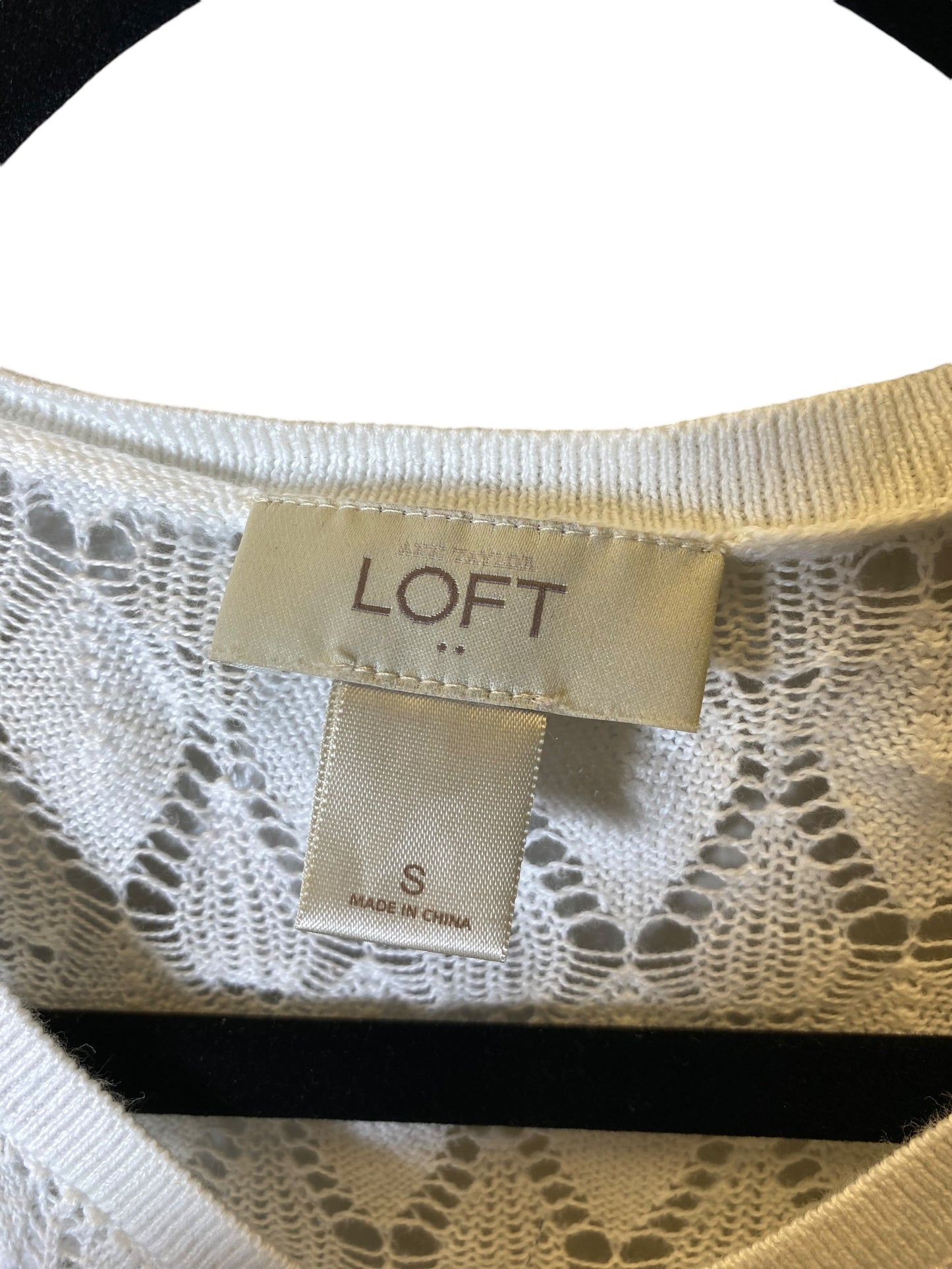 Sweater Cardigan By Loft In White, Size: S